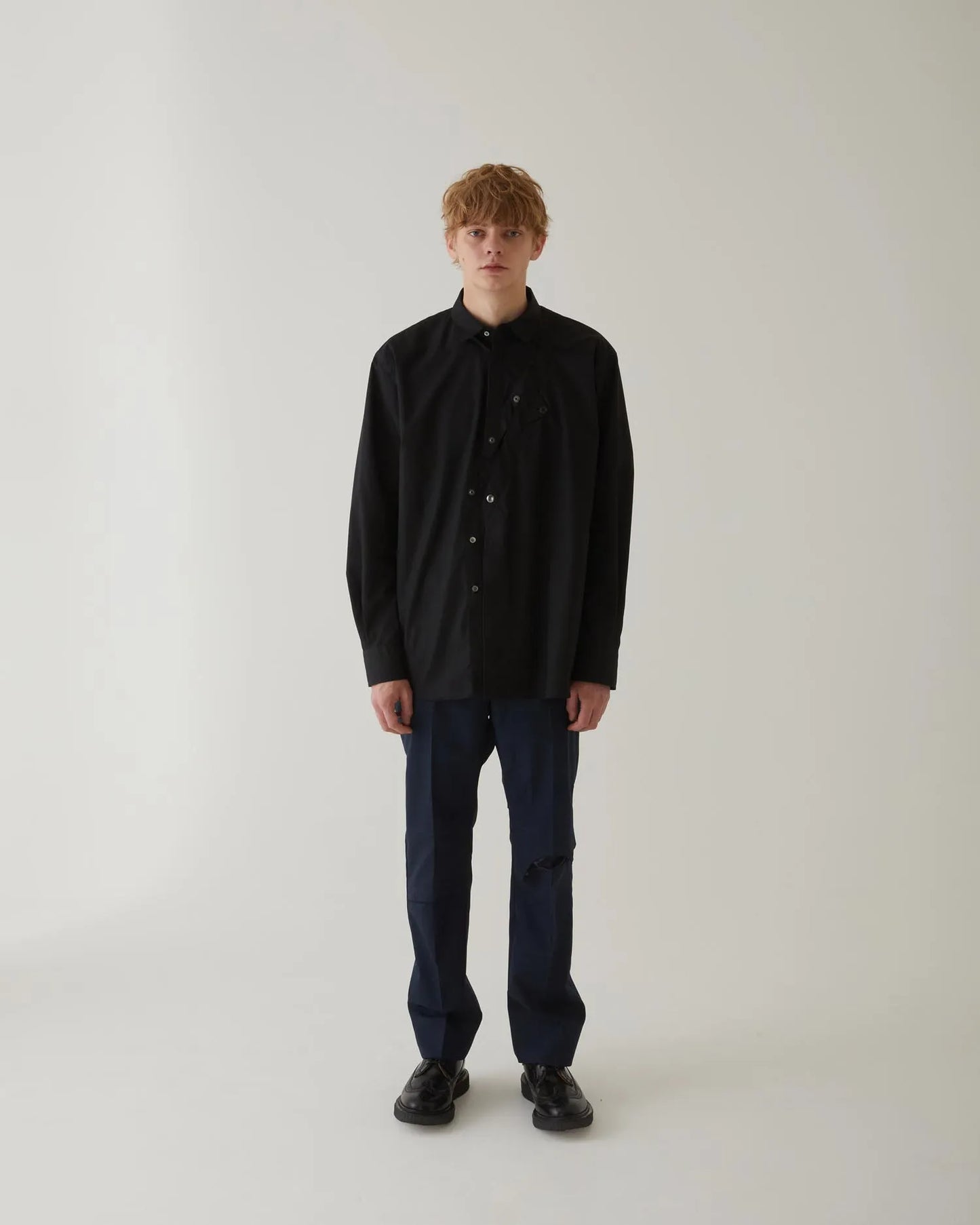 FRONT SLIT SHIRT BLACK
