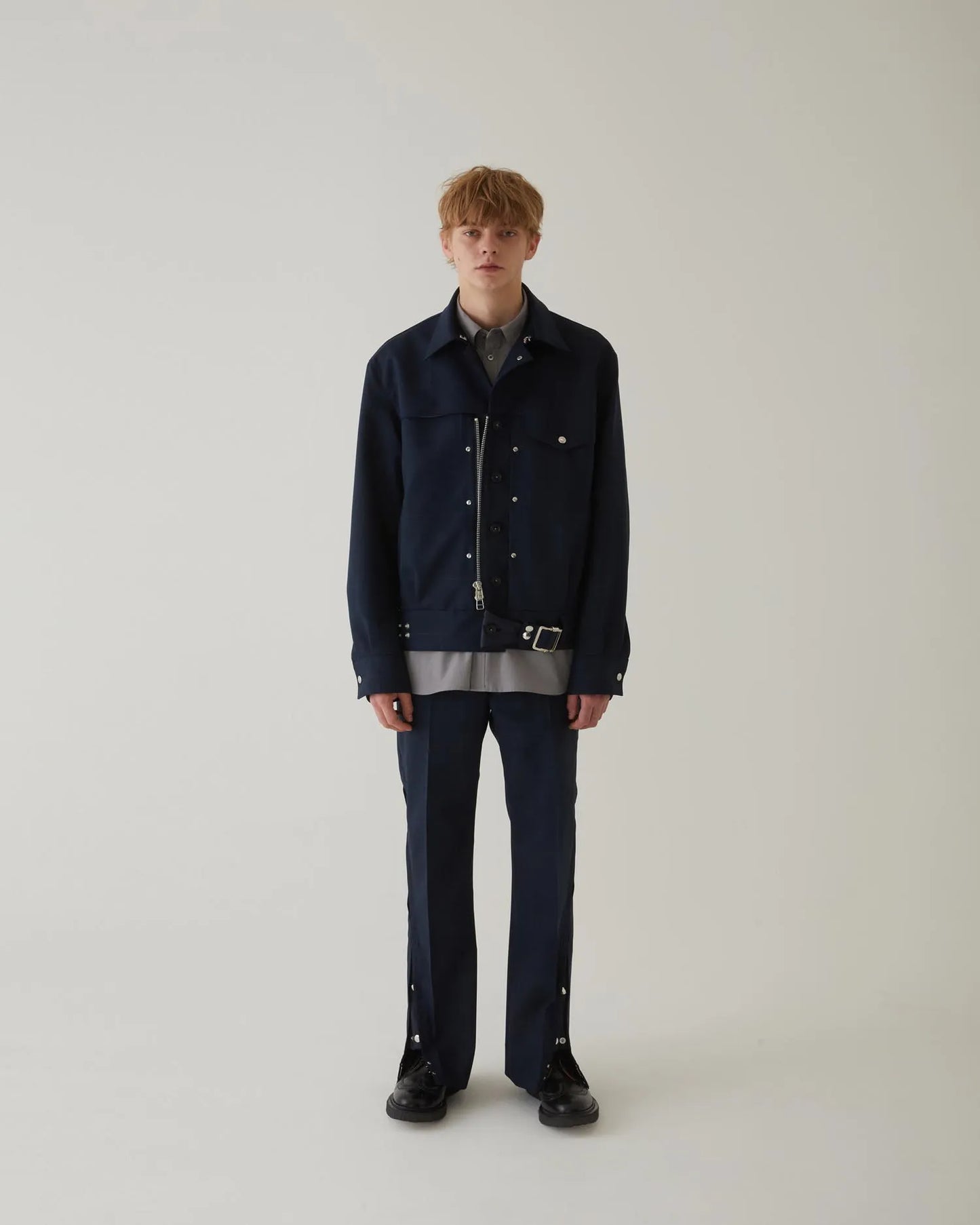 GLEN CHECK B.D JACKET NAVY