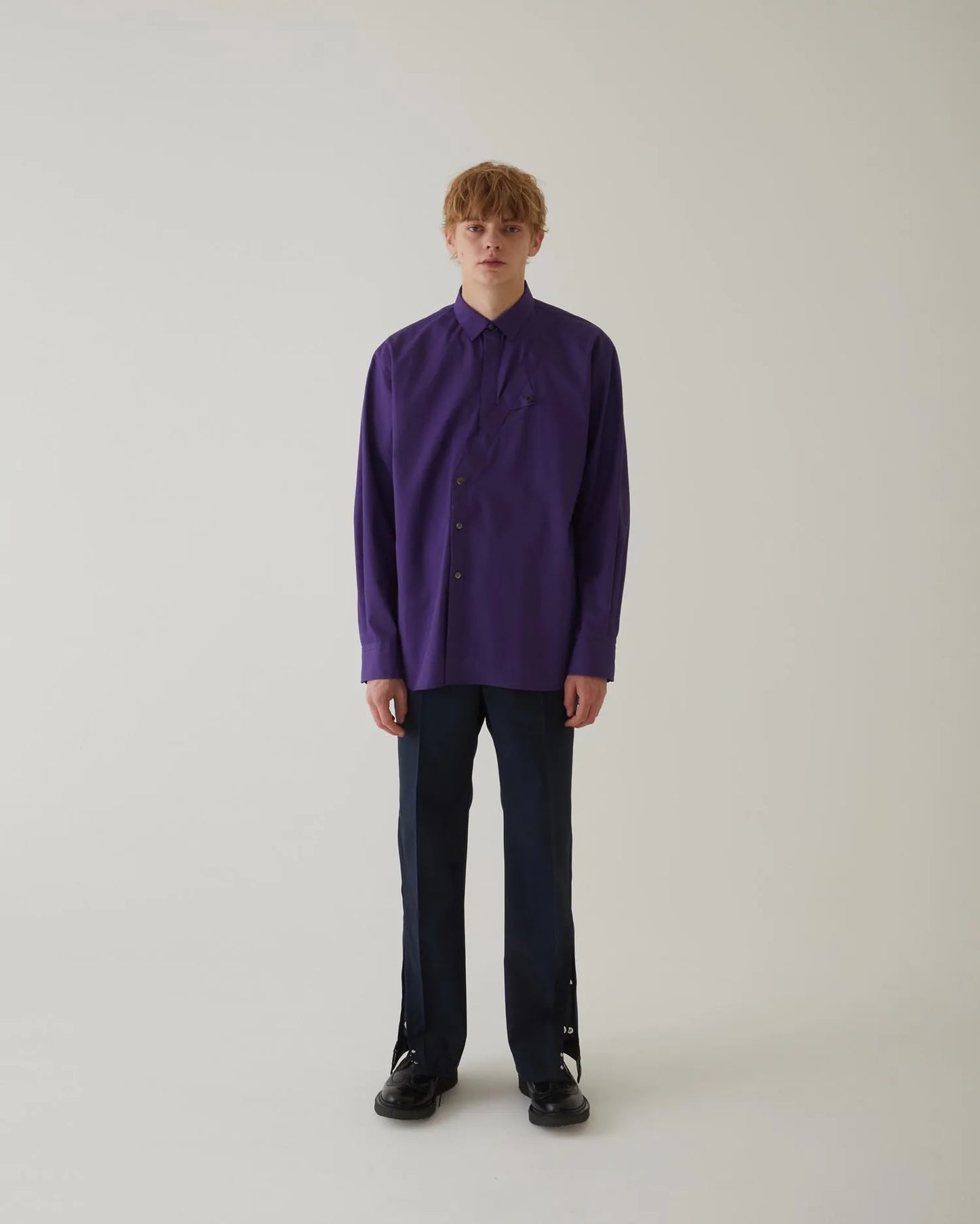 FRONT SLIT SHIRT PURPLE