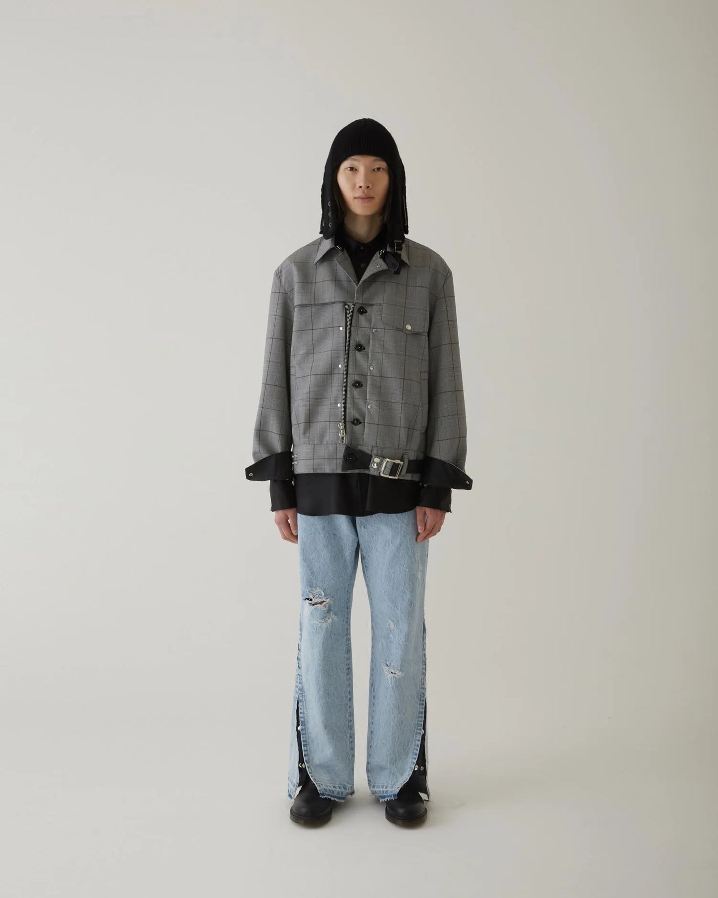 GLEN CHECK B.D JACKET GREY