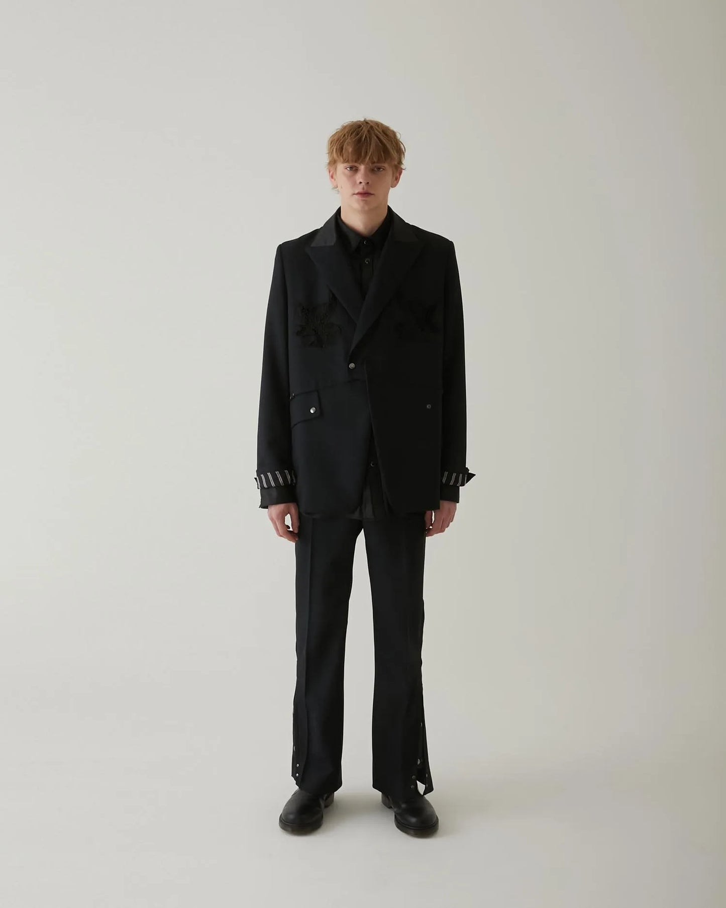 SERGE FLARED SLACKS BLACK