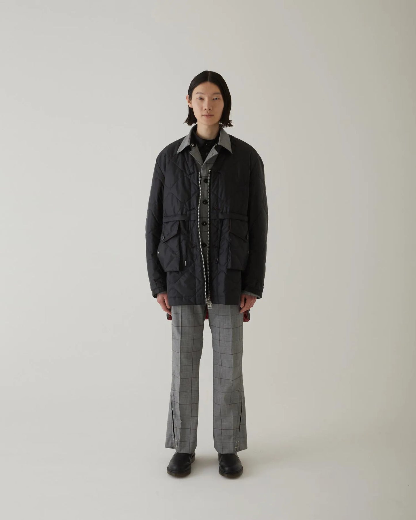 QUILTING LONG BLOUSON BLACK