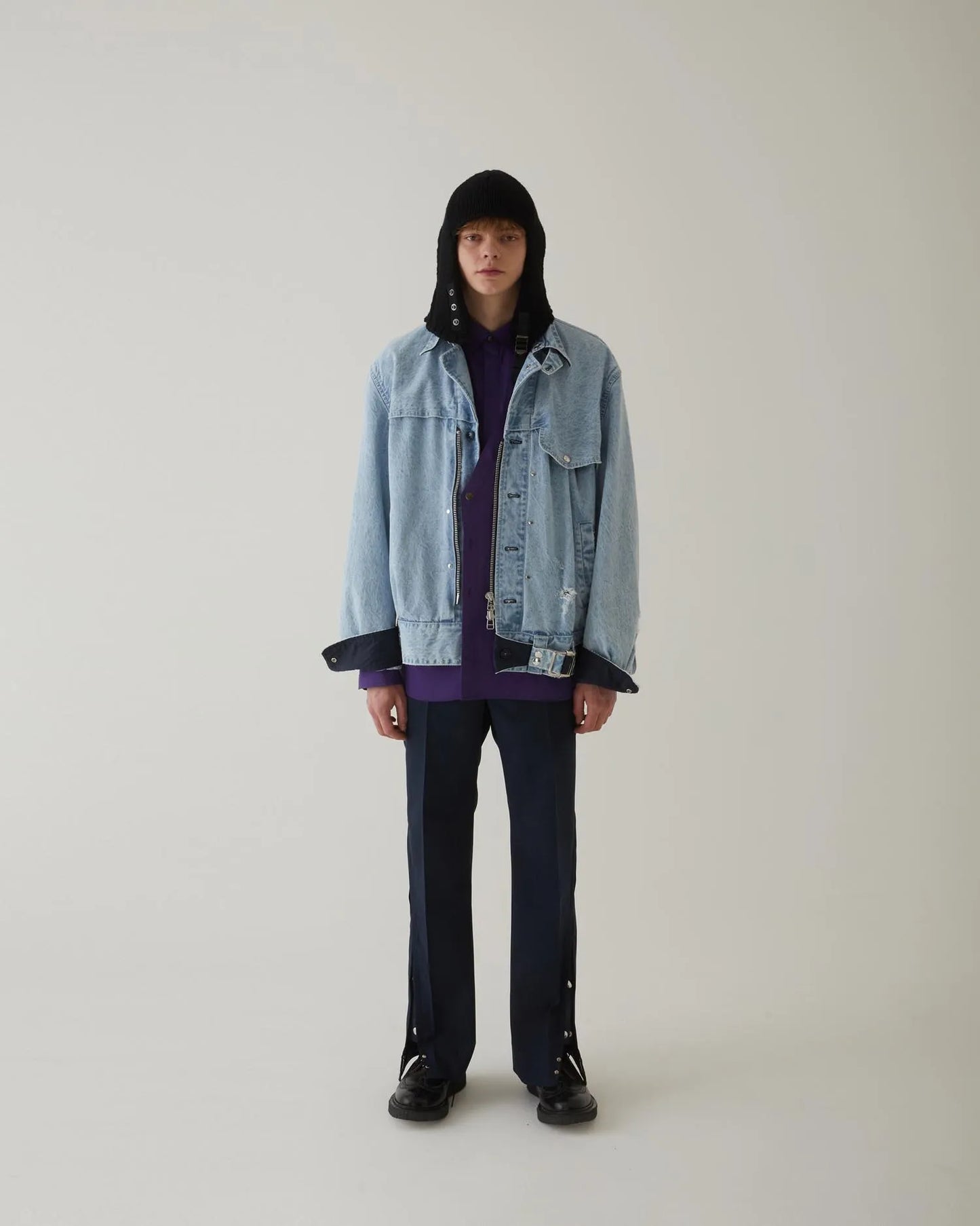 CRACKS BLEACH DENIM B.D JACKET INDIGO