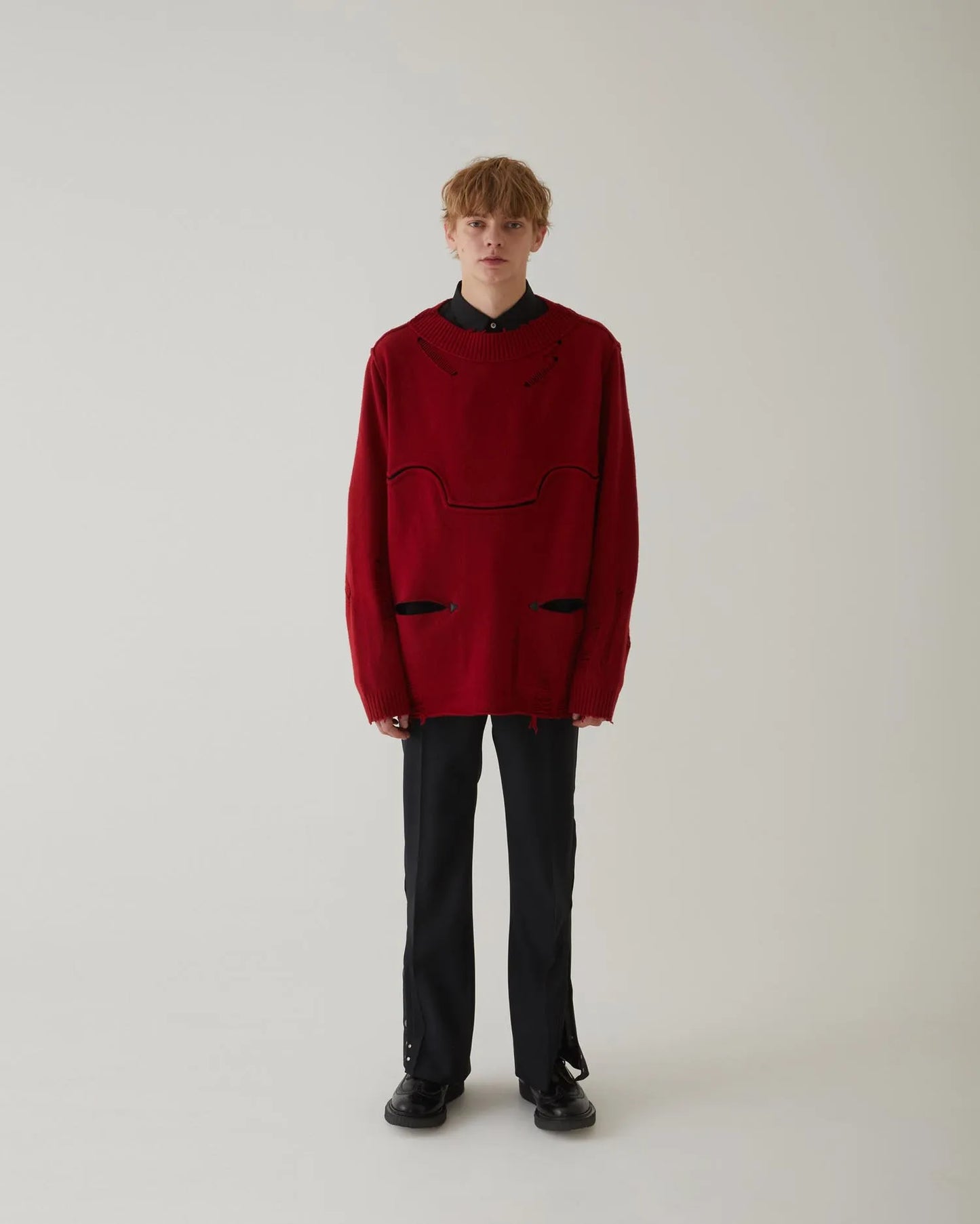 WESTERN DAMAGE KNIT RED