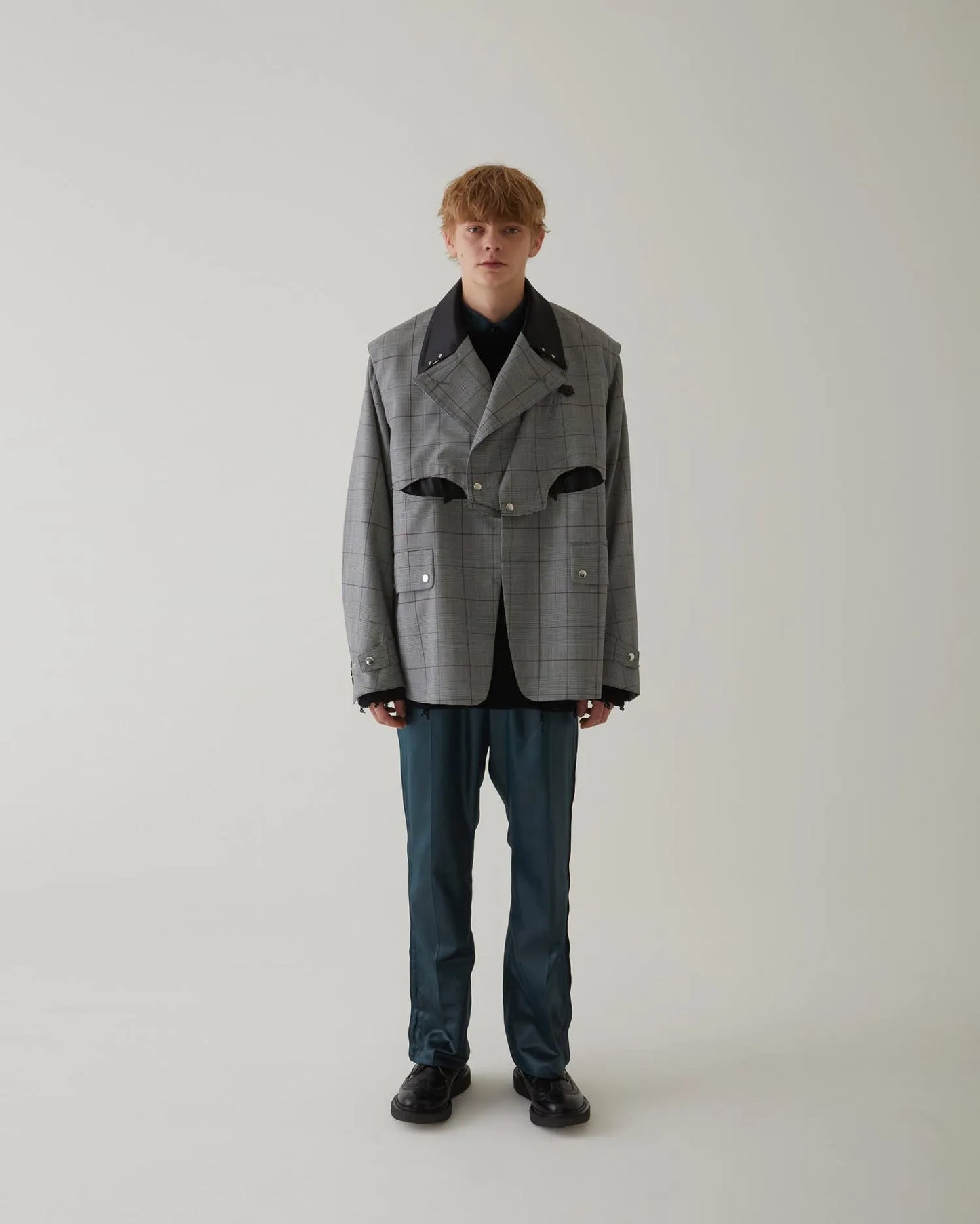 GLEN CHECK WESTERN JACKET GREY
