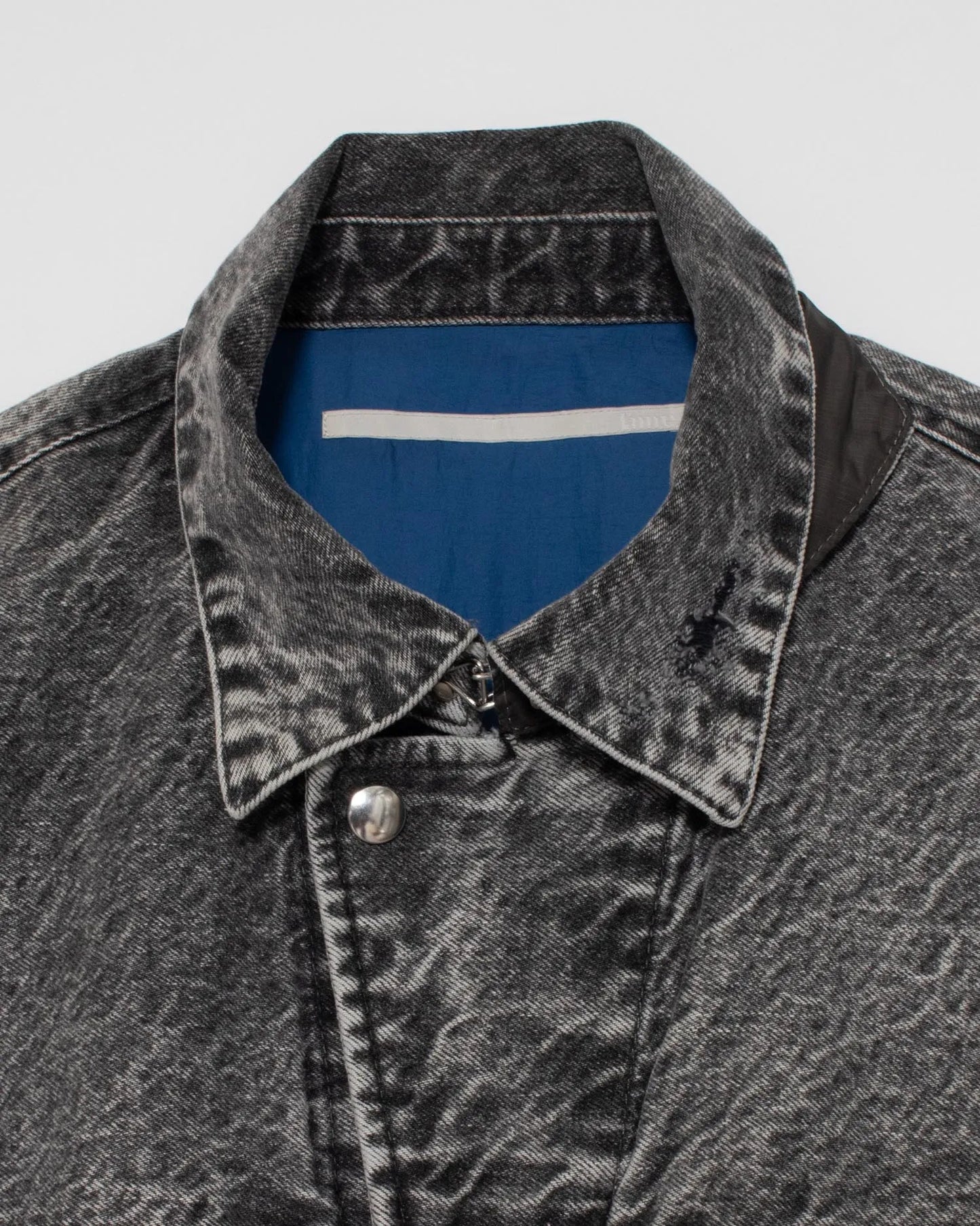 CRACKS BLEACH DENIM B.D JACKET BLACK