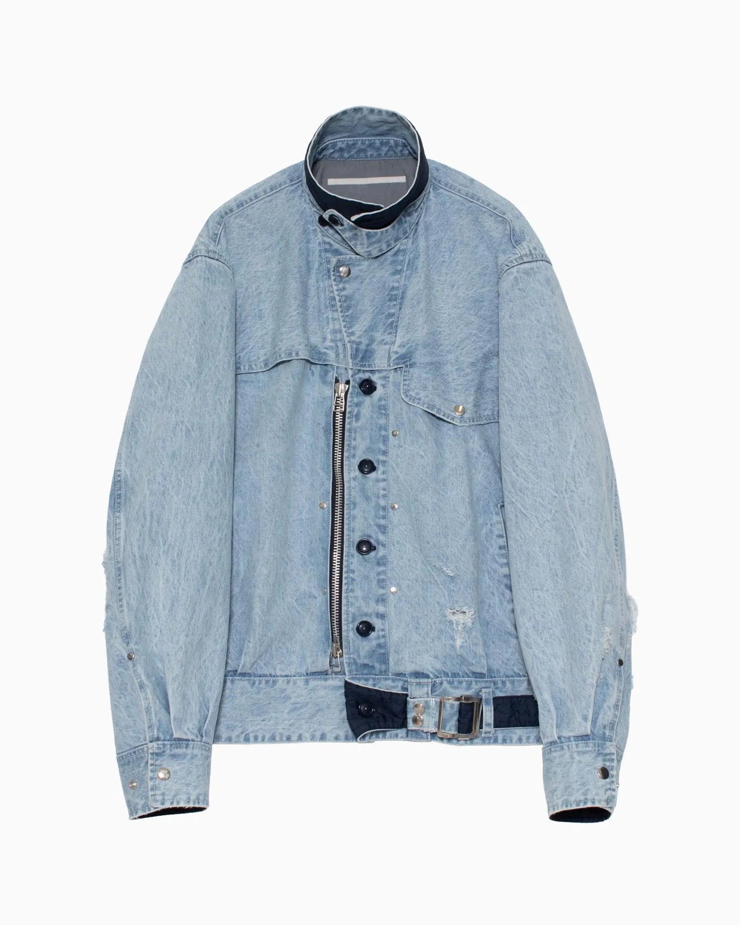 CRACKS BLEACH DENIM B.D JACKET INDIGO