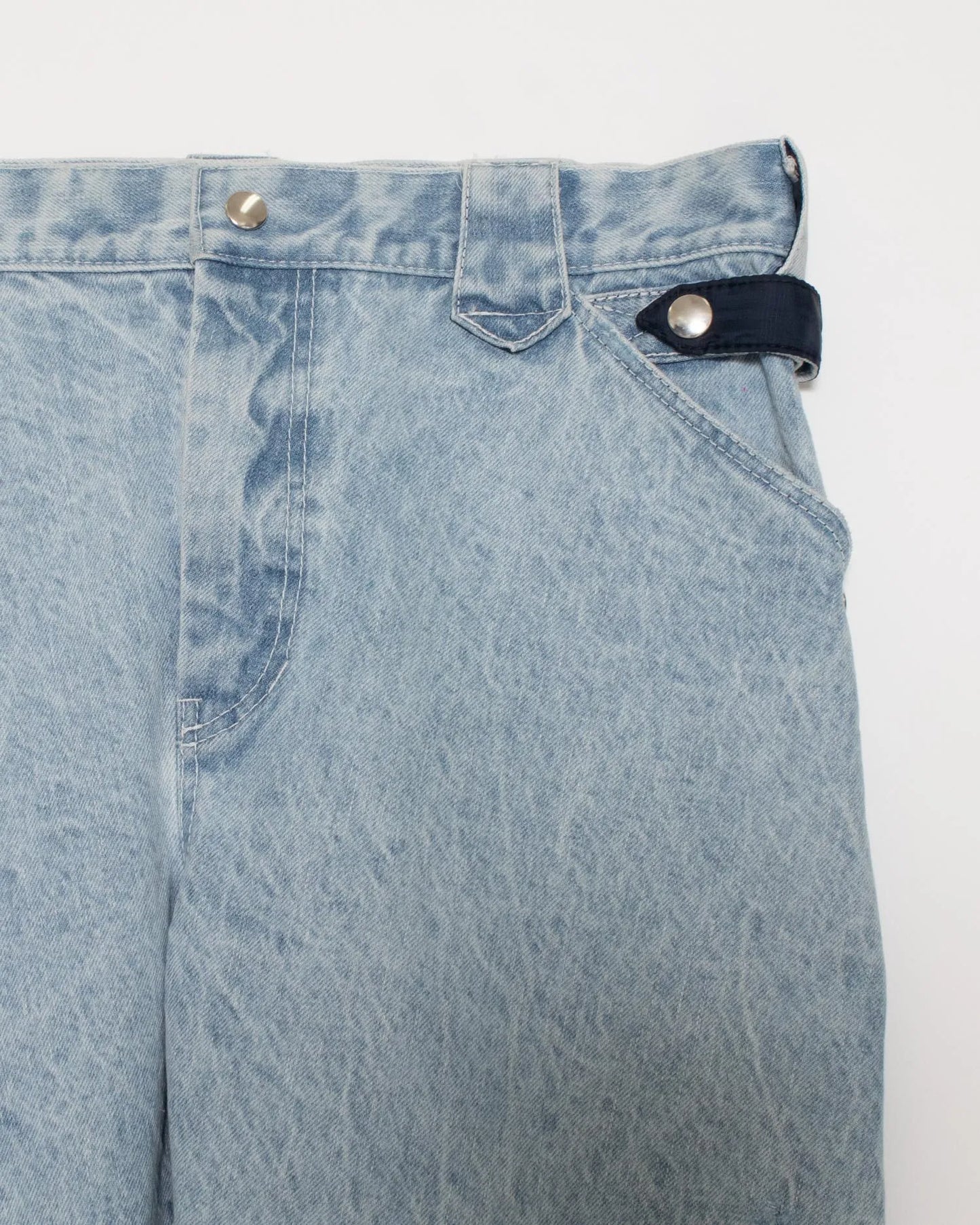 CRACKS BLEACH FLARED DENIM PANTS INDIGO