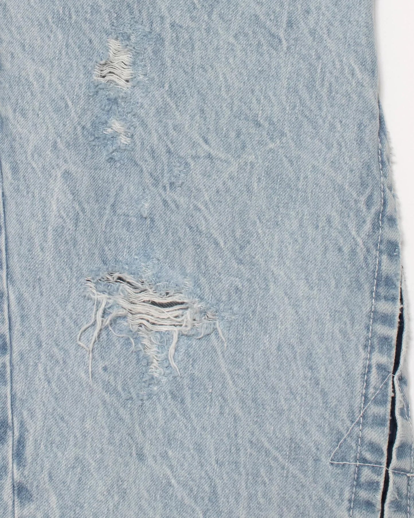 CRACKS BLEACH FLARED DENIM PANTS INDIGO