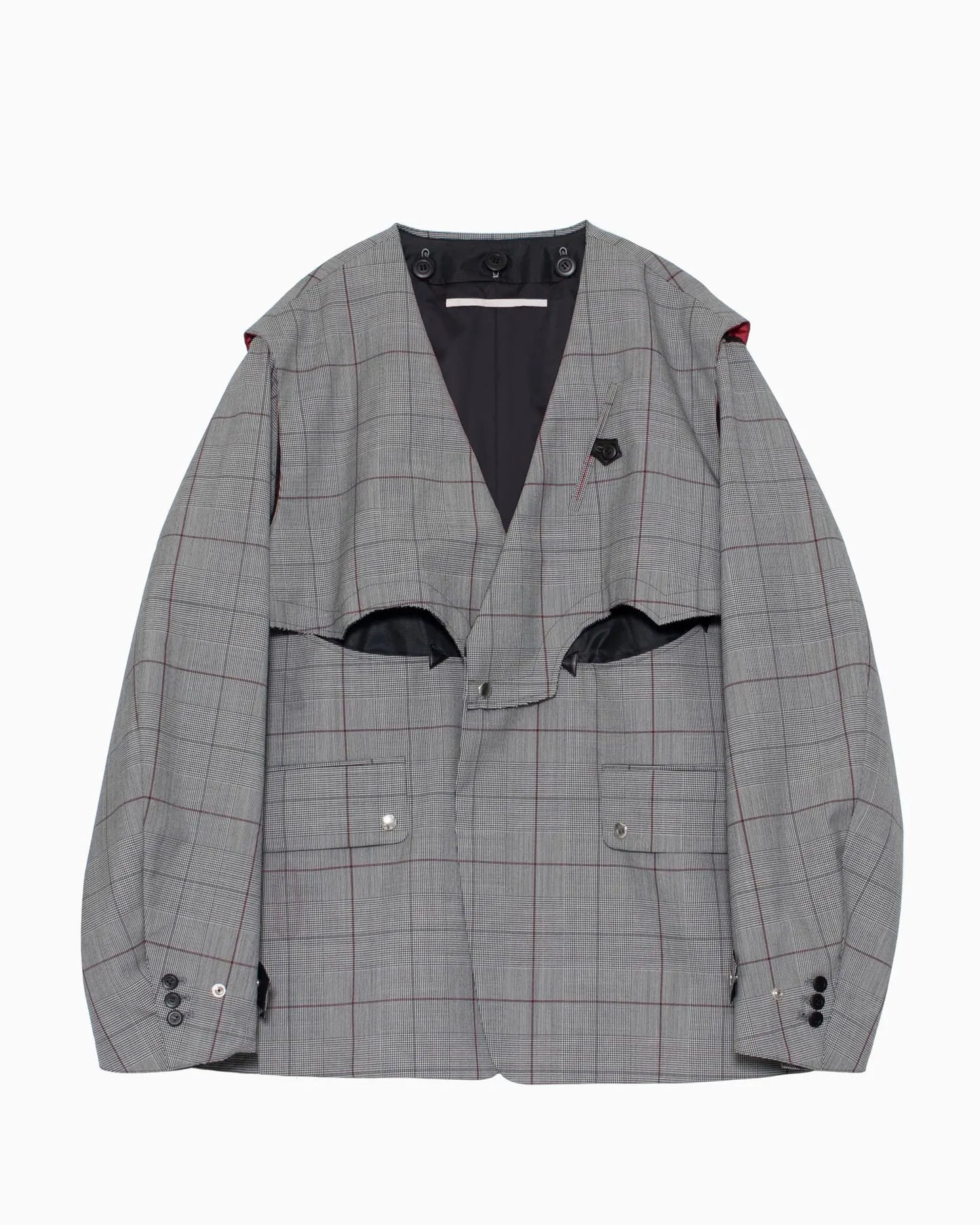 GLEN CHECK WESTERN JACKET GREY