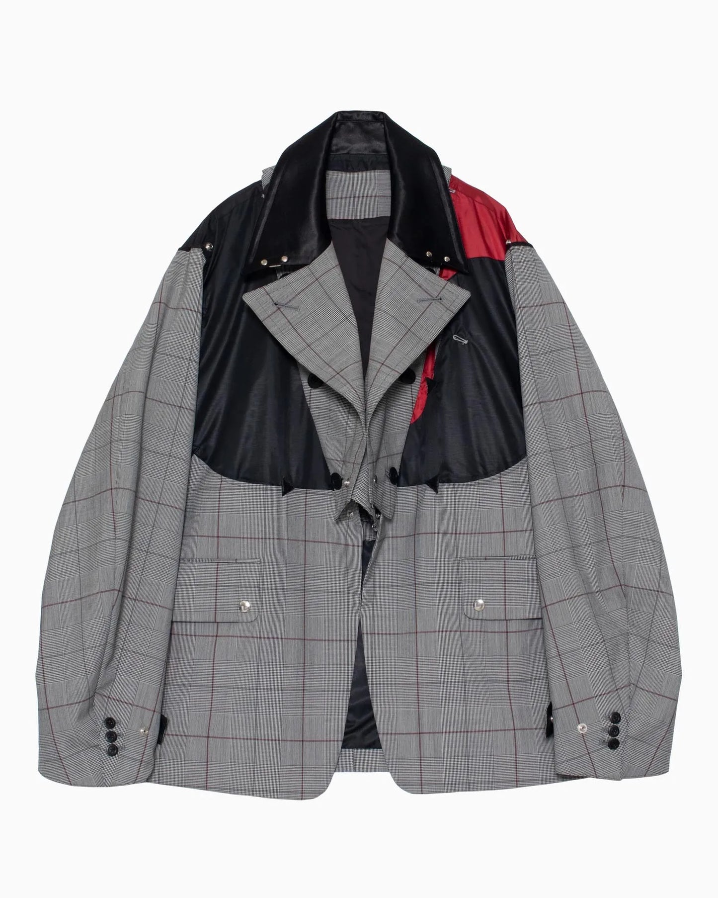GLEN CHECK WESTERN JACKET GREY