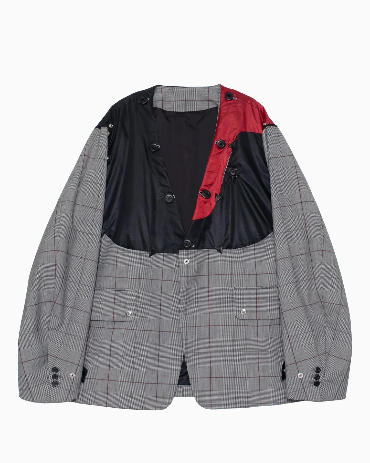 GLEN CHECK WESTERN JACKET GREY