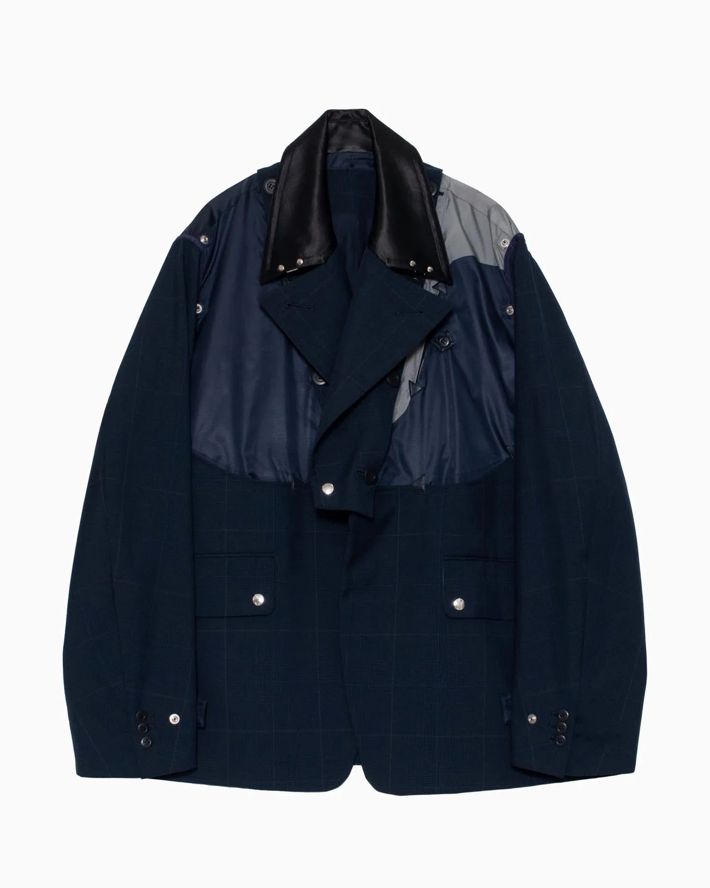 GLEN CHECK WESTERN JACKET NAVY