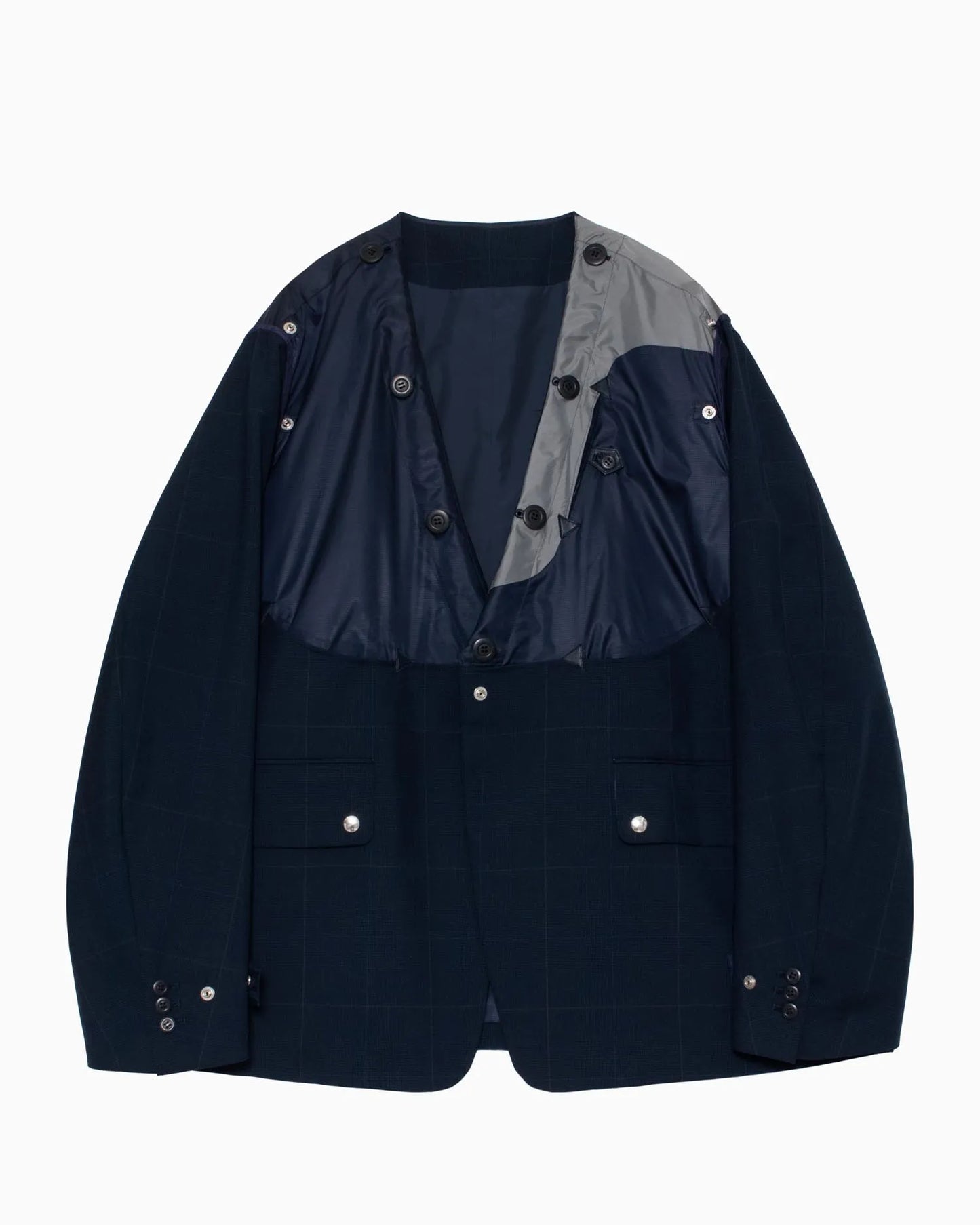 GLEN CHECK WESTERN JACKET NAVY