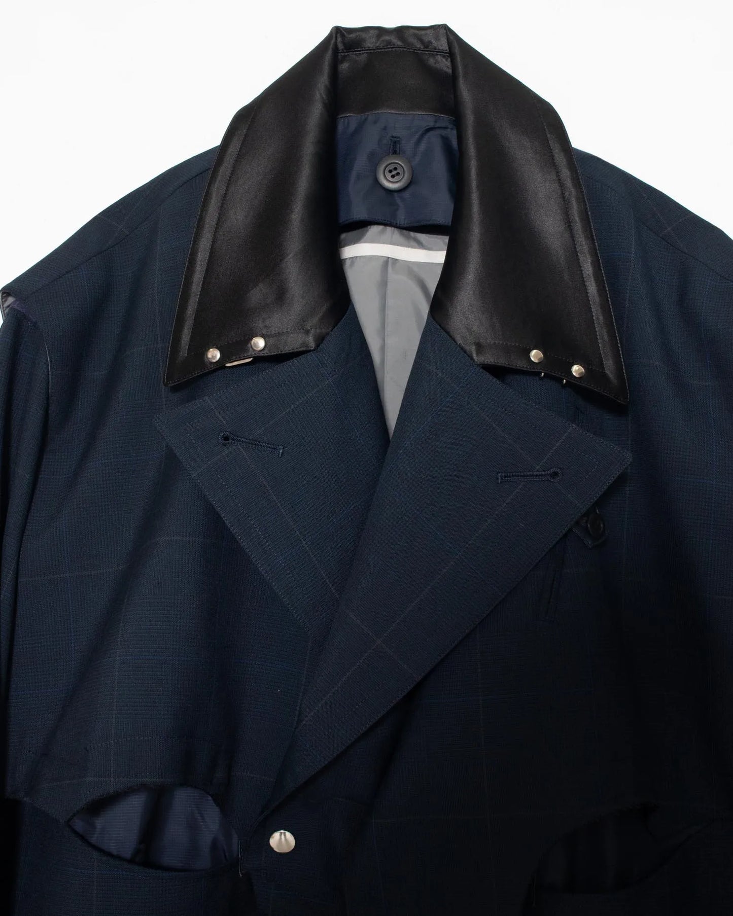 GLEN CHECK WESTERN JACKET NAVY
