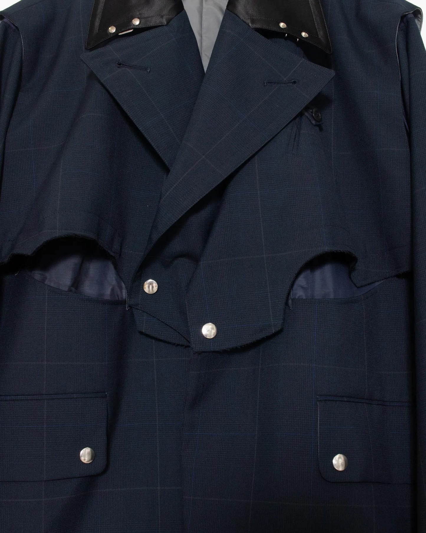 GLEN CHECK WESTERN JACKET NAVY