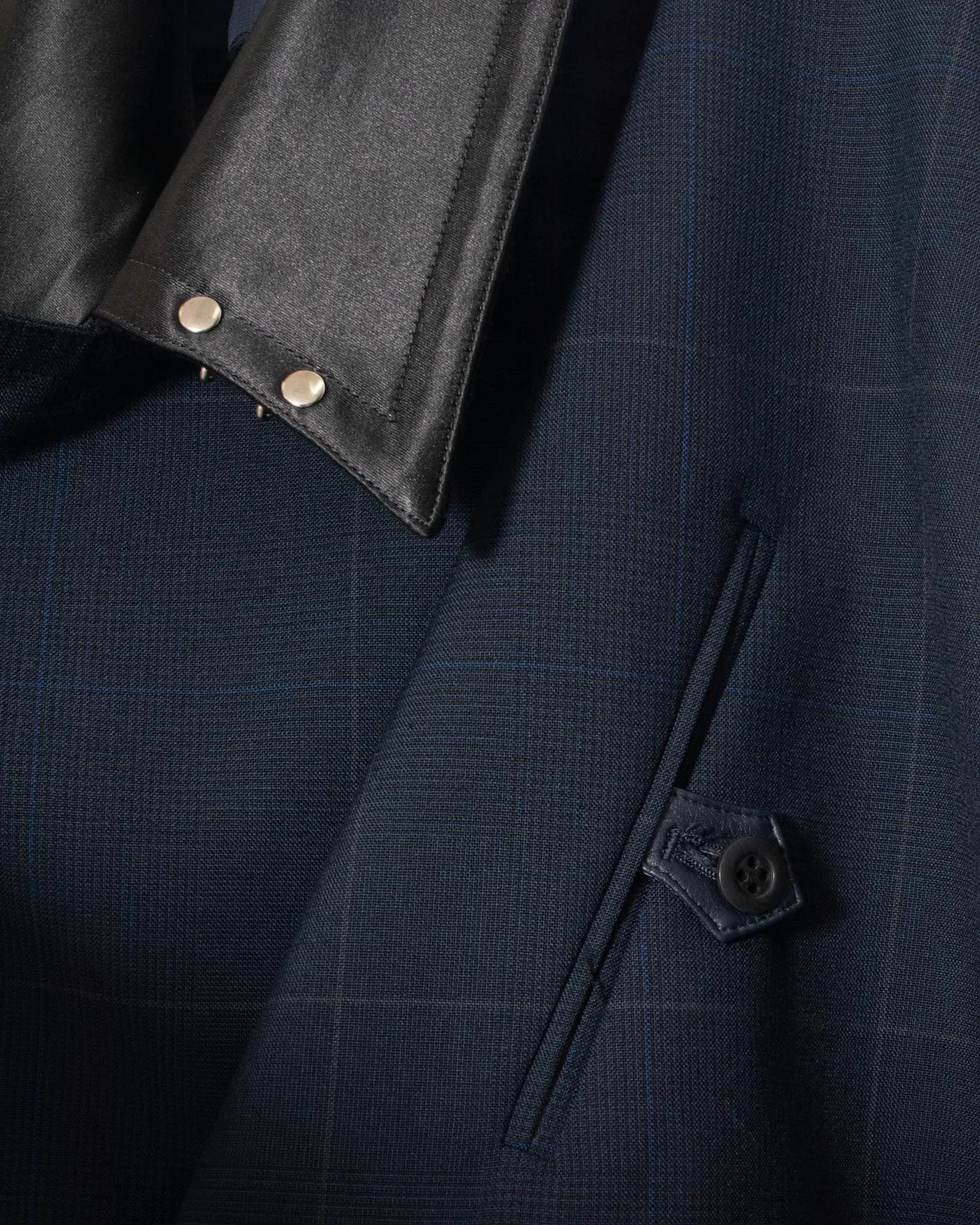 GLEN CHECK WESTERN JACKET NAVY