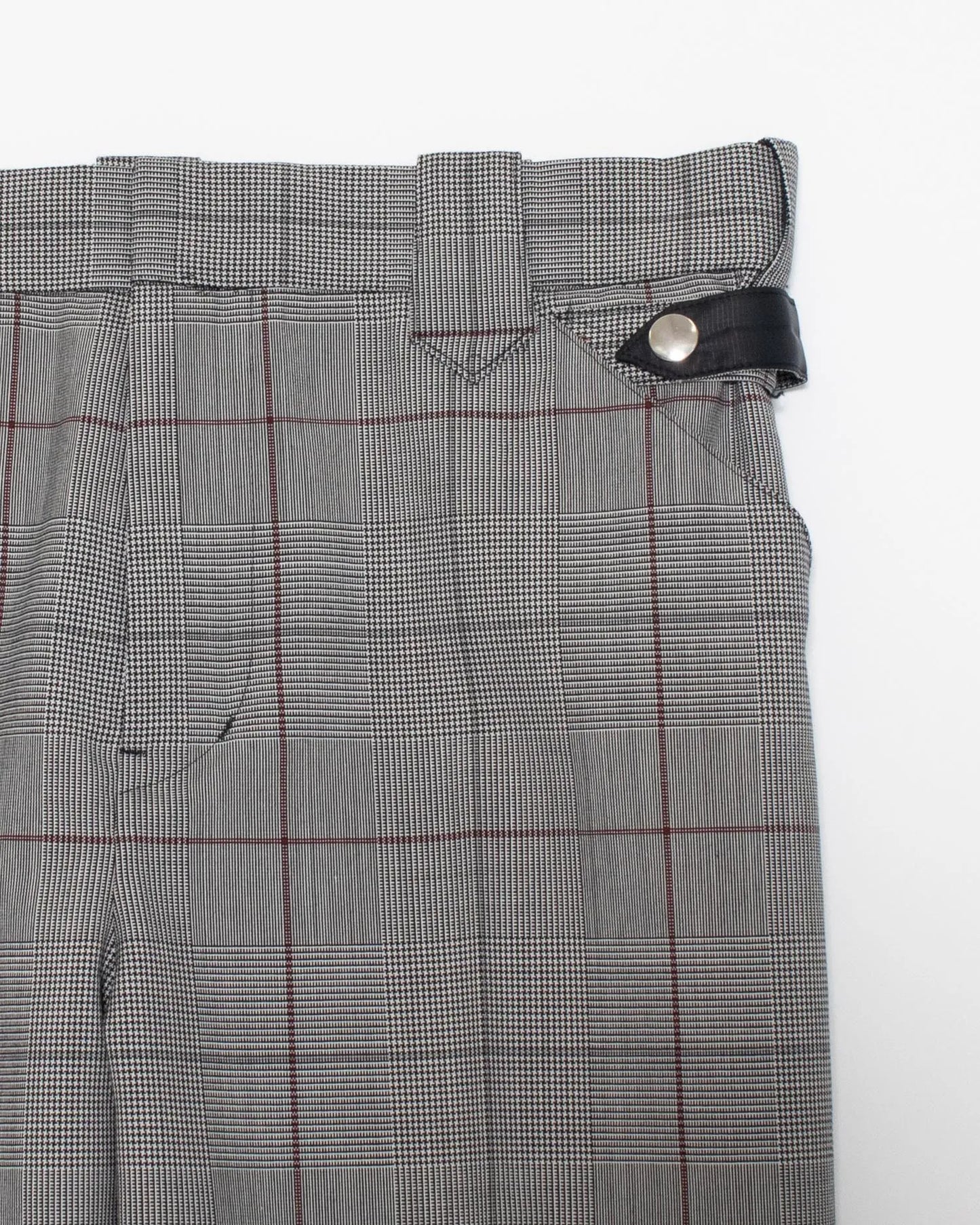 GLEN CHECK FLARED SLACKS GREY