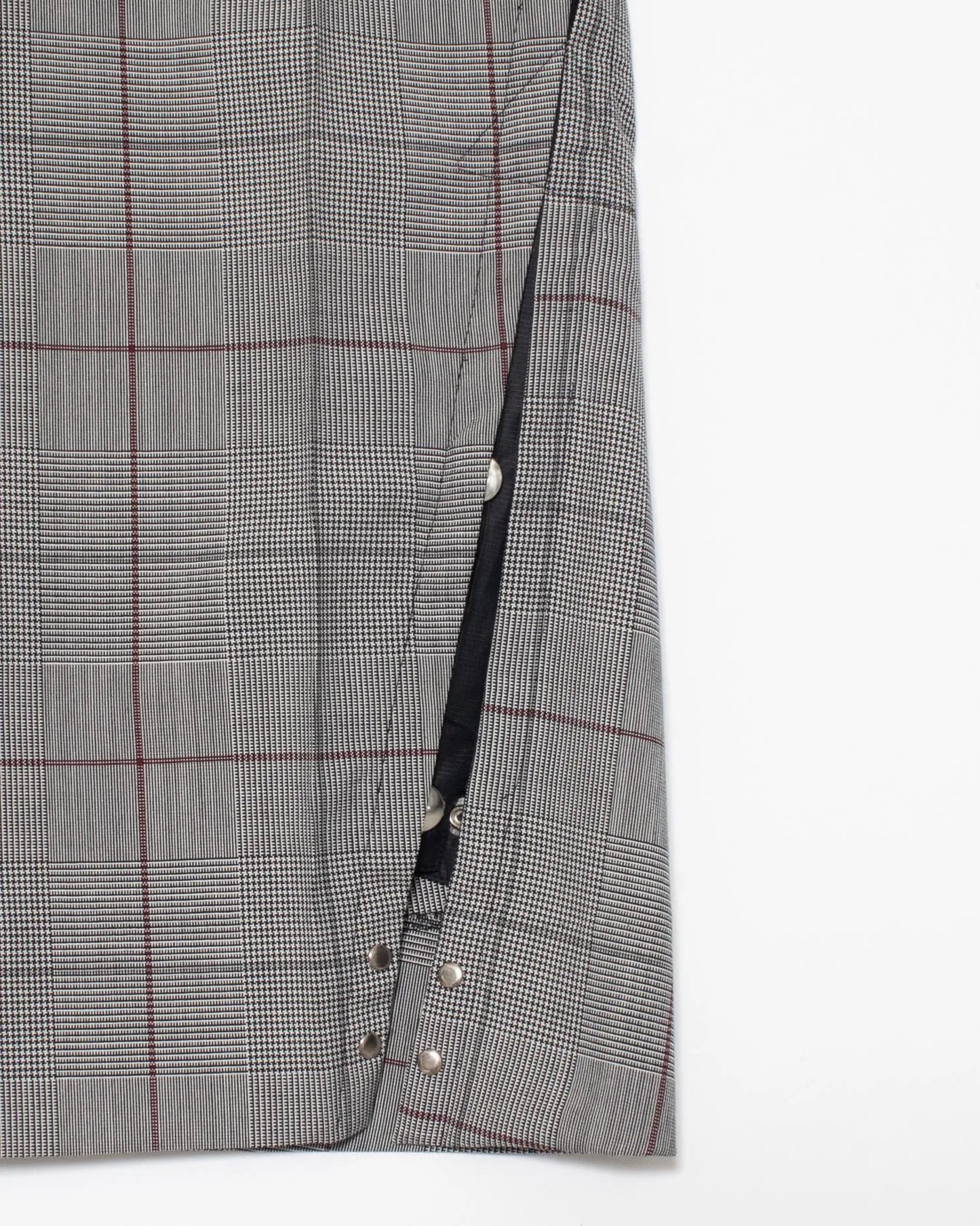 GLEN CHECK FLARED SLACKS GREY
