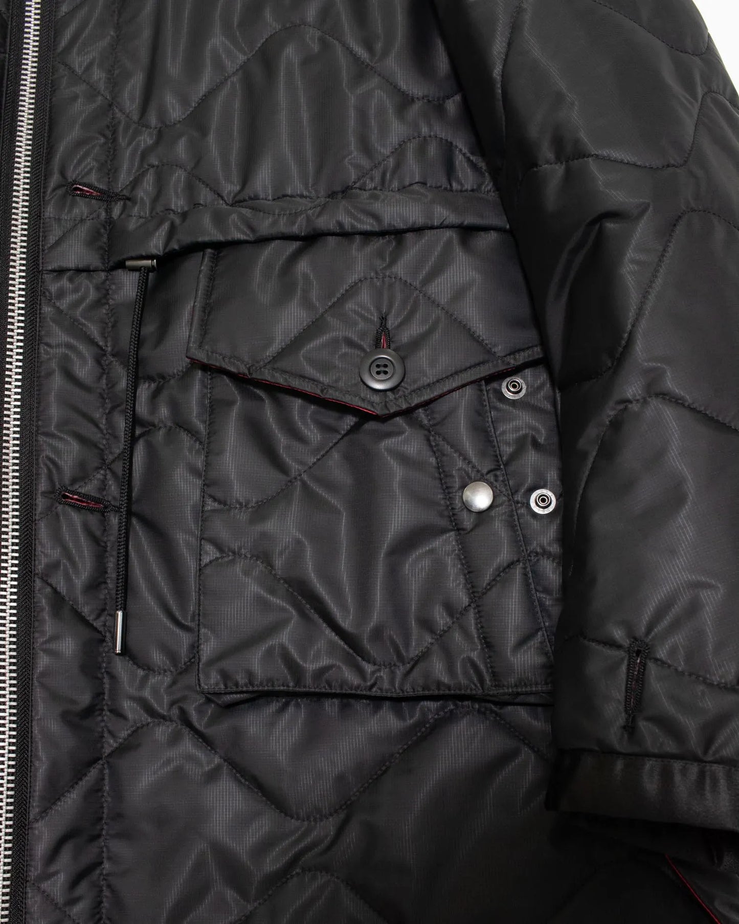 QUILTING LONG BLOUSON BLACK