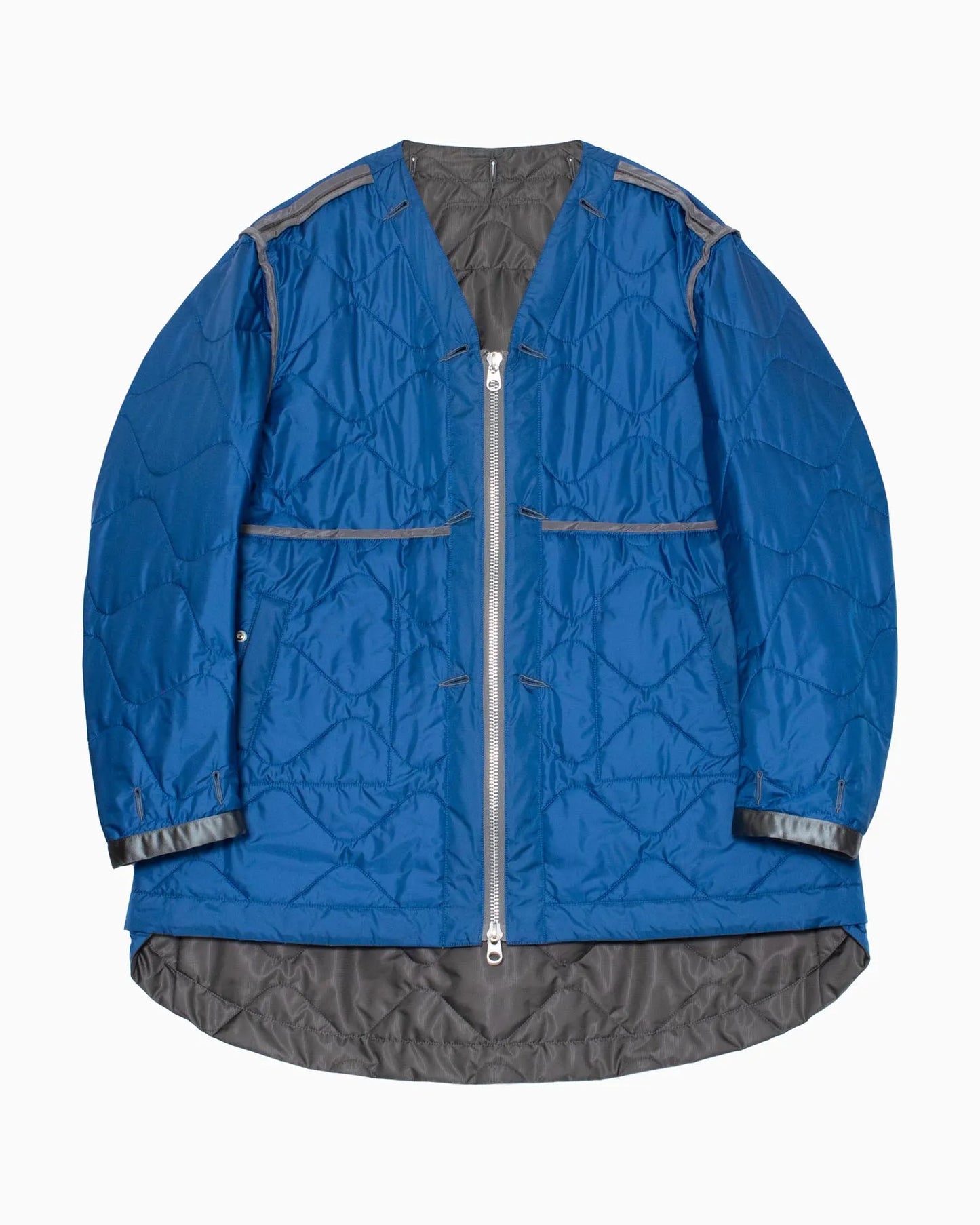 QUILTING LONG BLOUSON GREY