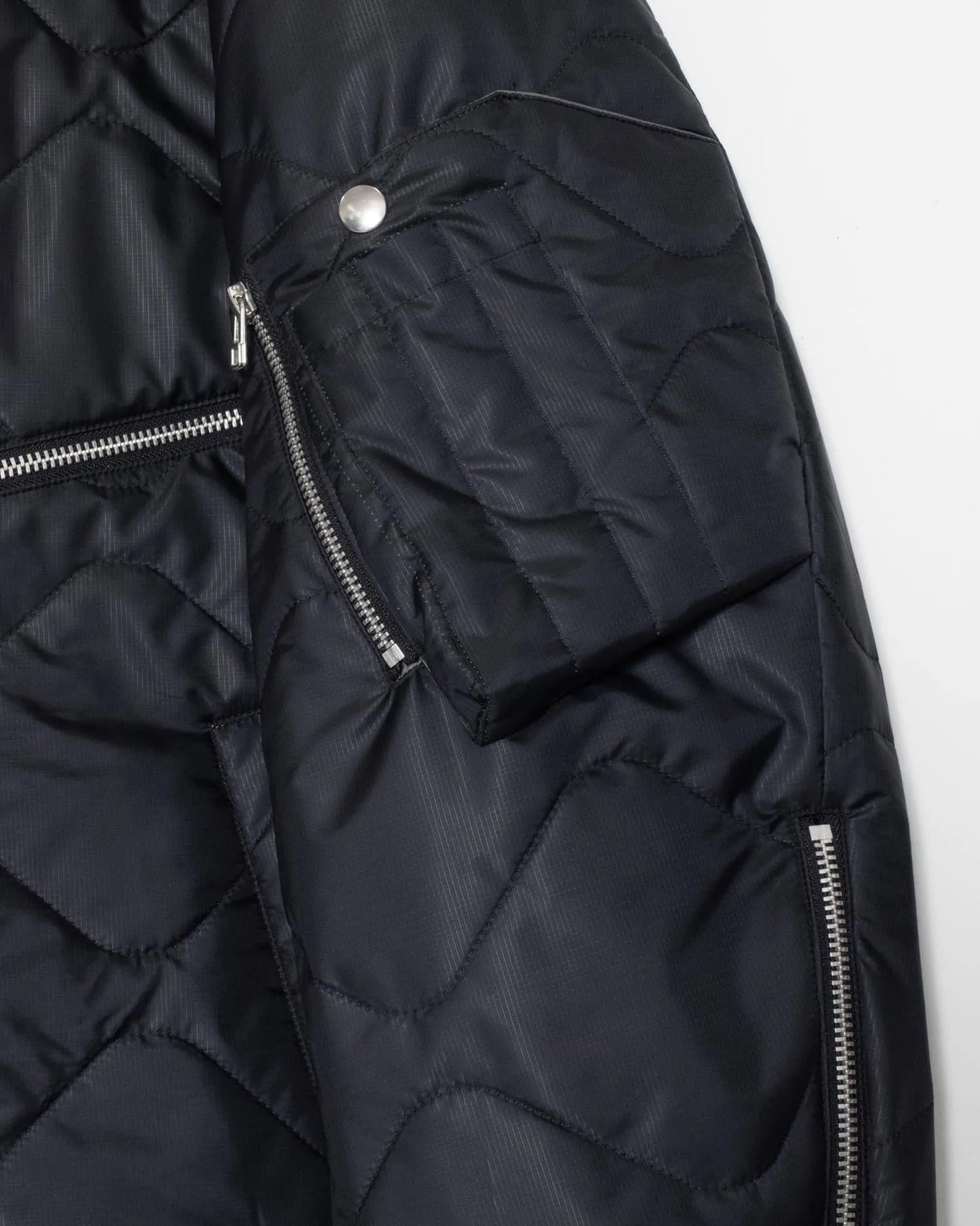 QUILTING JERKIN BLOUSON BLACK