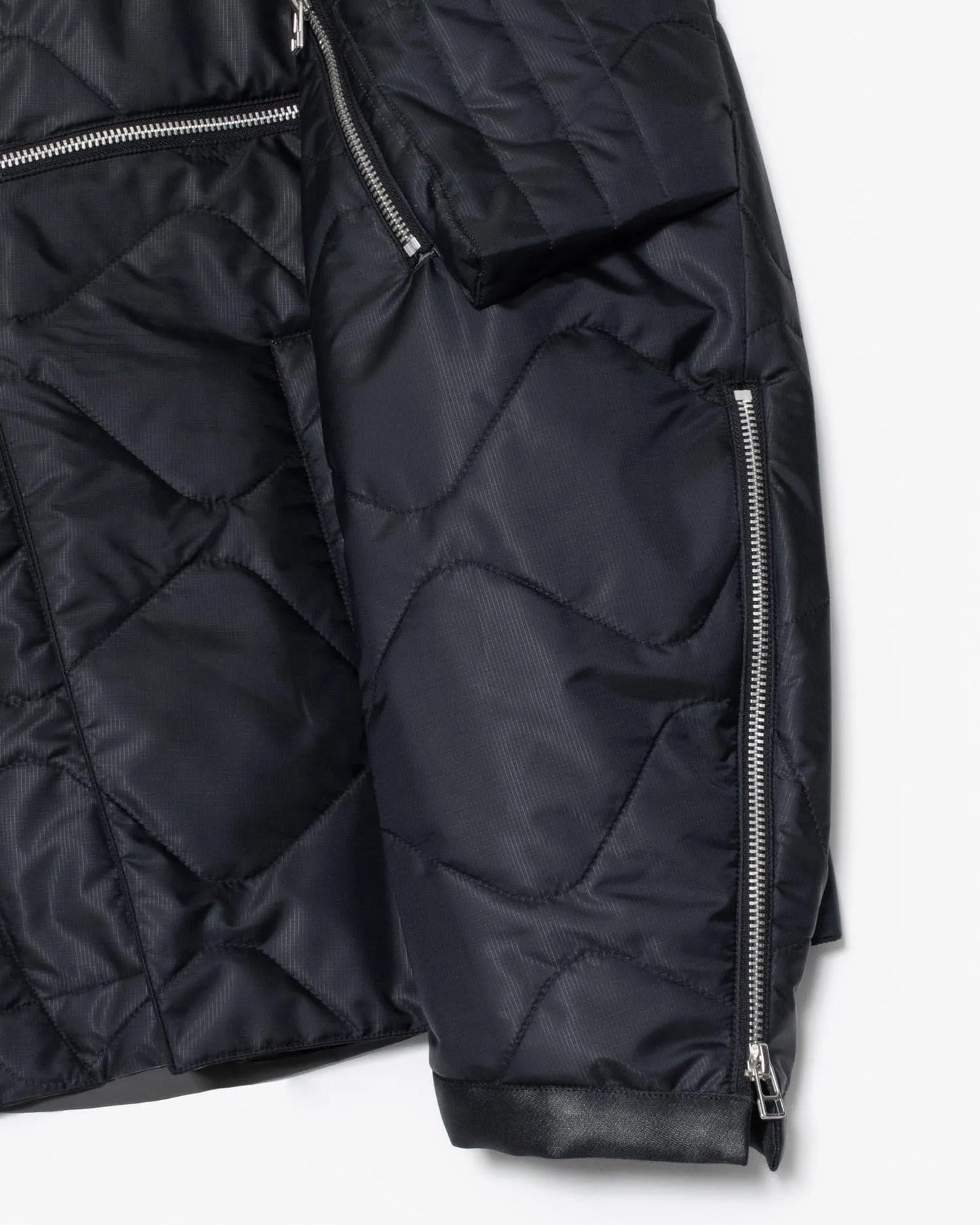 QUILTING JERKIN BLOUSON BLACK
