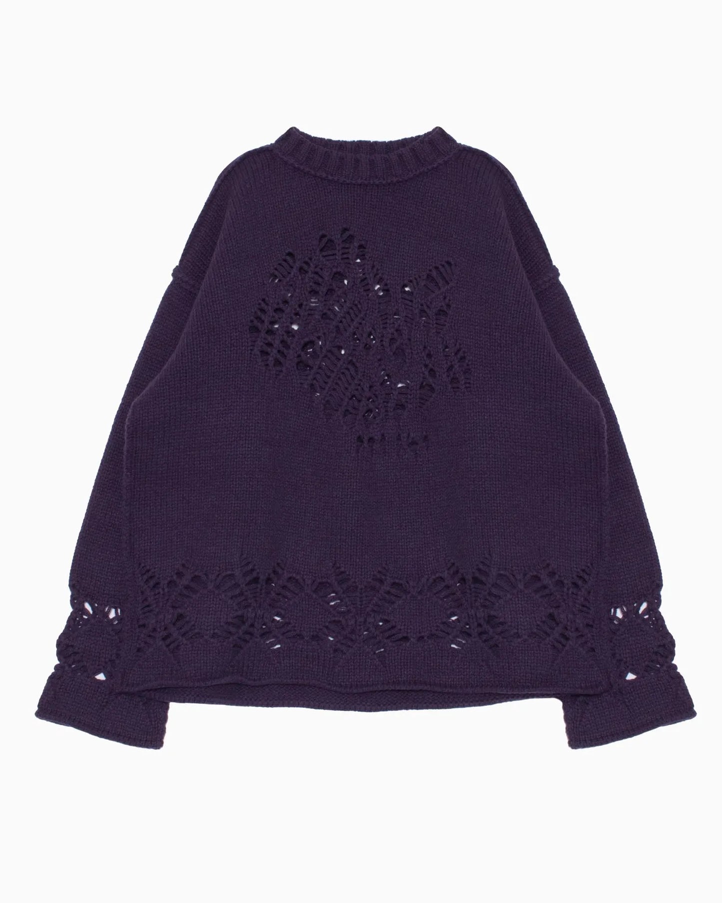 EAGLE PATTERN DAMAGE KNIT PURPLE