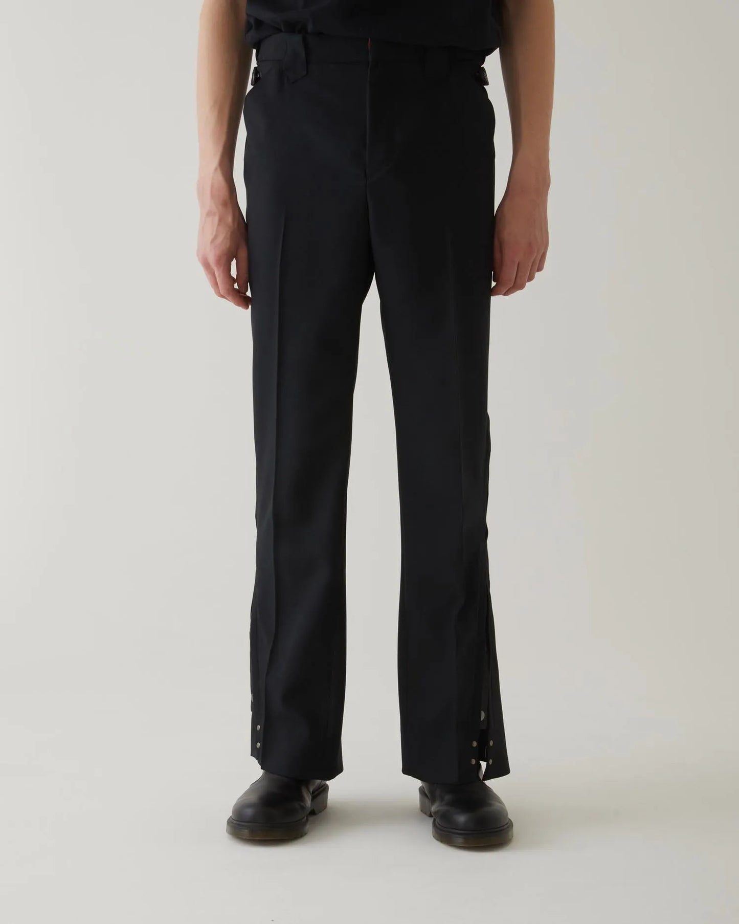 SERGE FLARED SLACKS BLACK