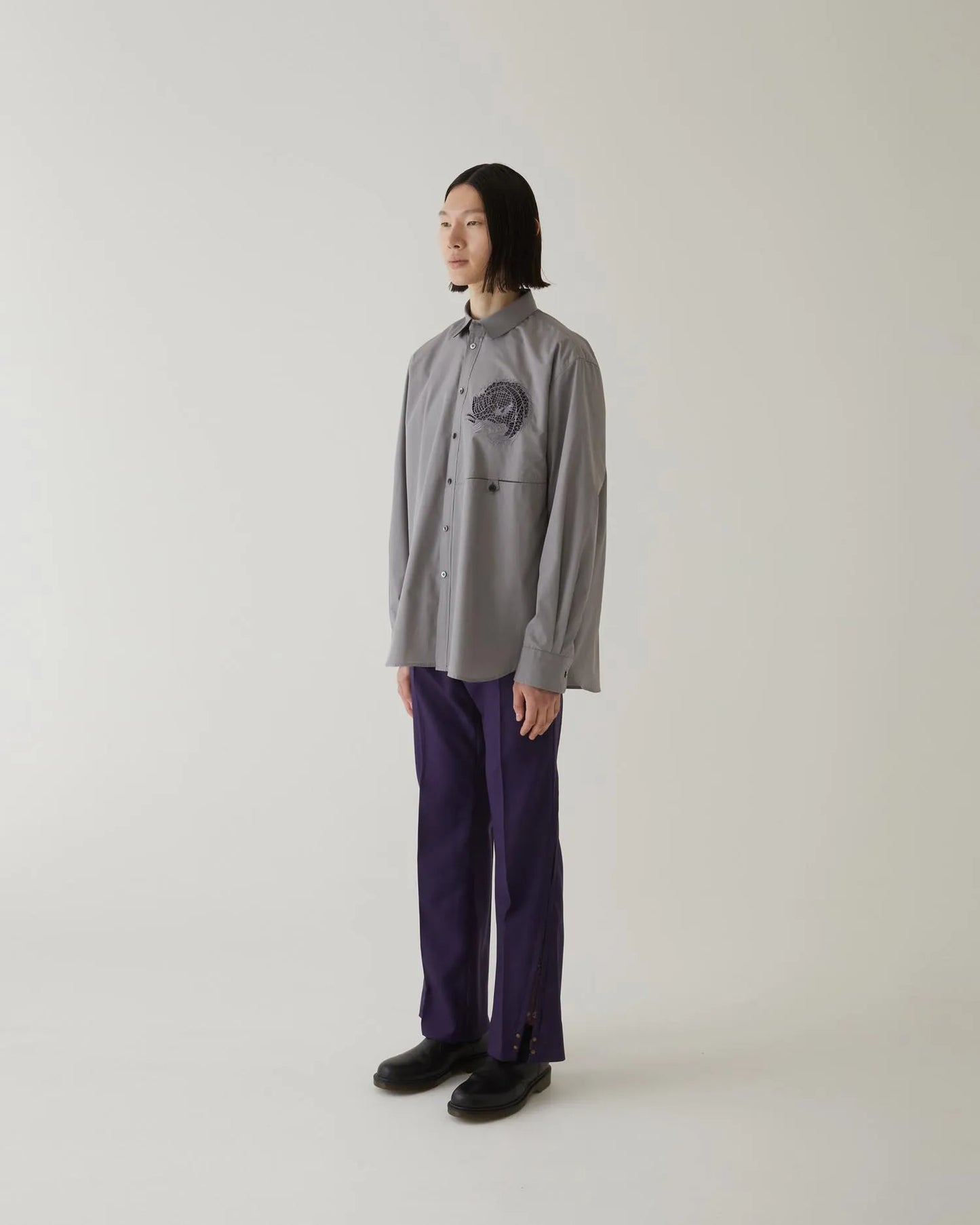 EMBROIDERY SHIRT GREY