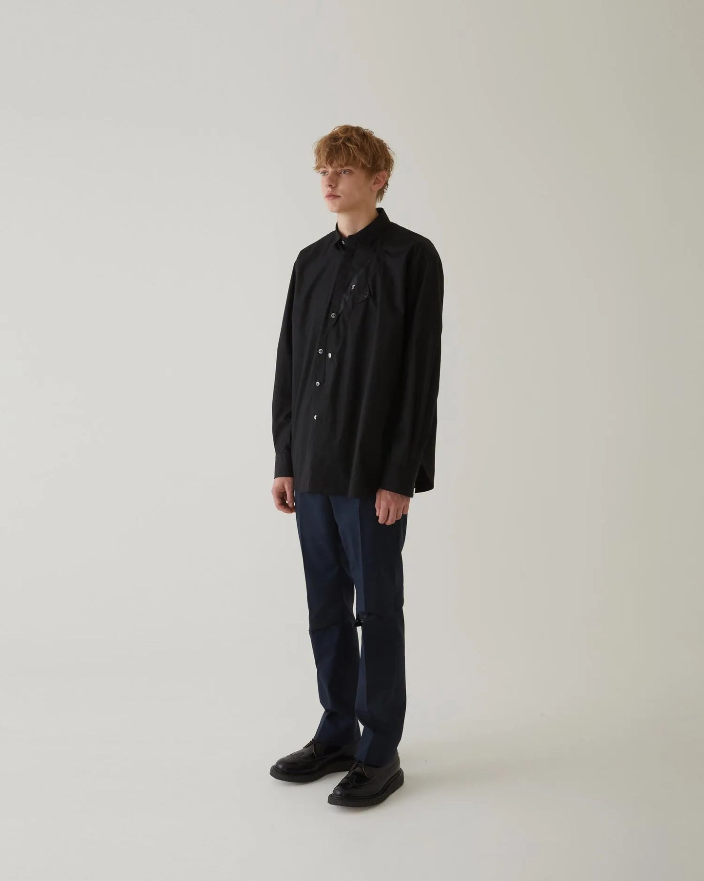FRONT SLIT SHIRT BLACK