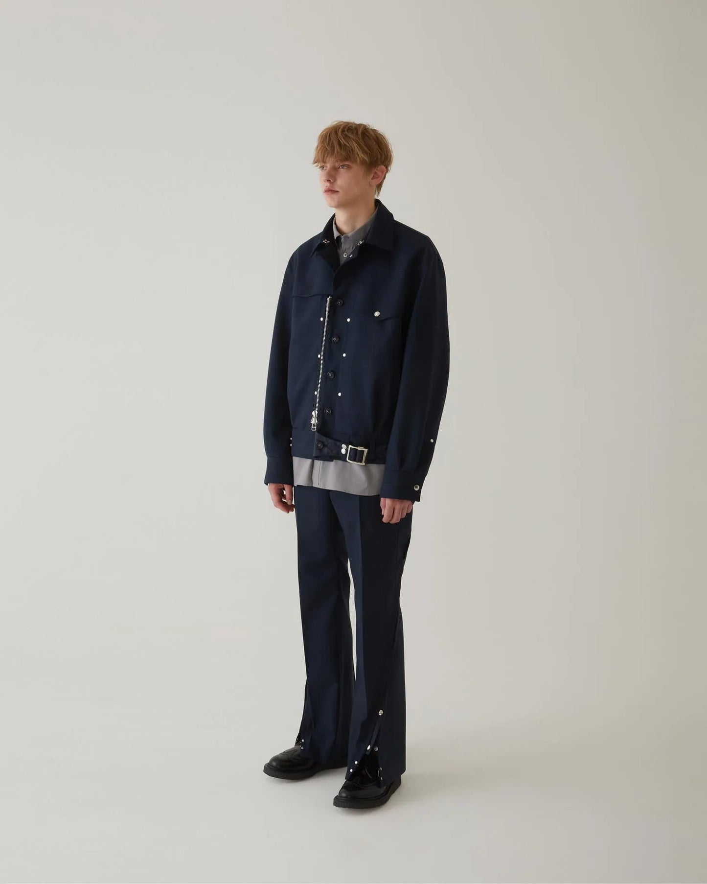 GLEN CHECK B.D JACKET NAVY