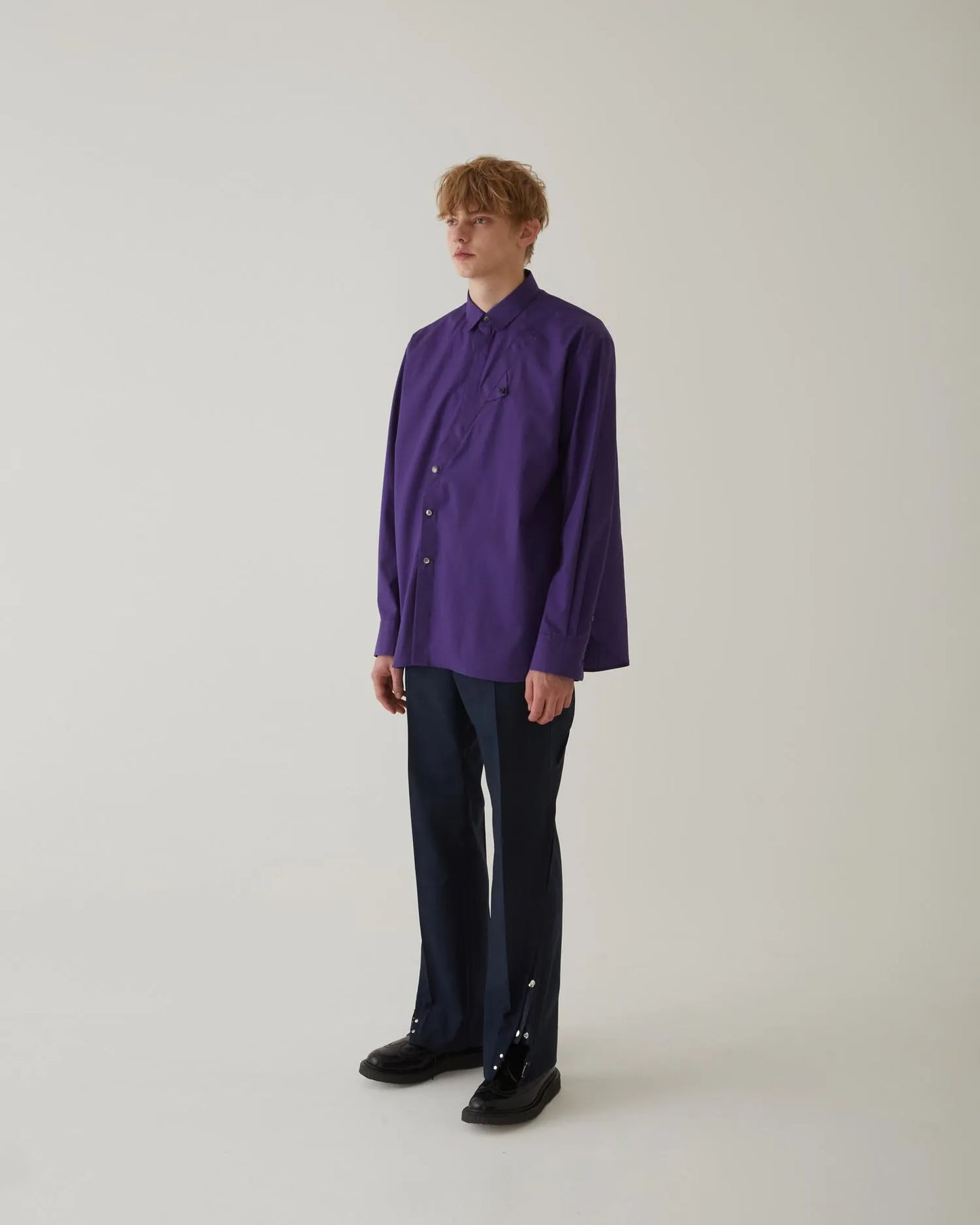 FRONT SLIT SHIRT PURPLE