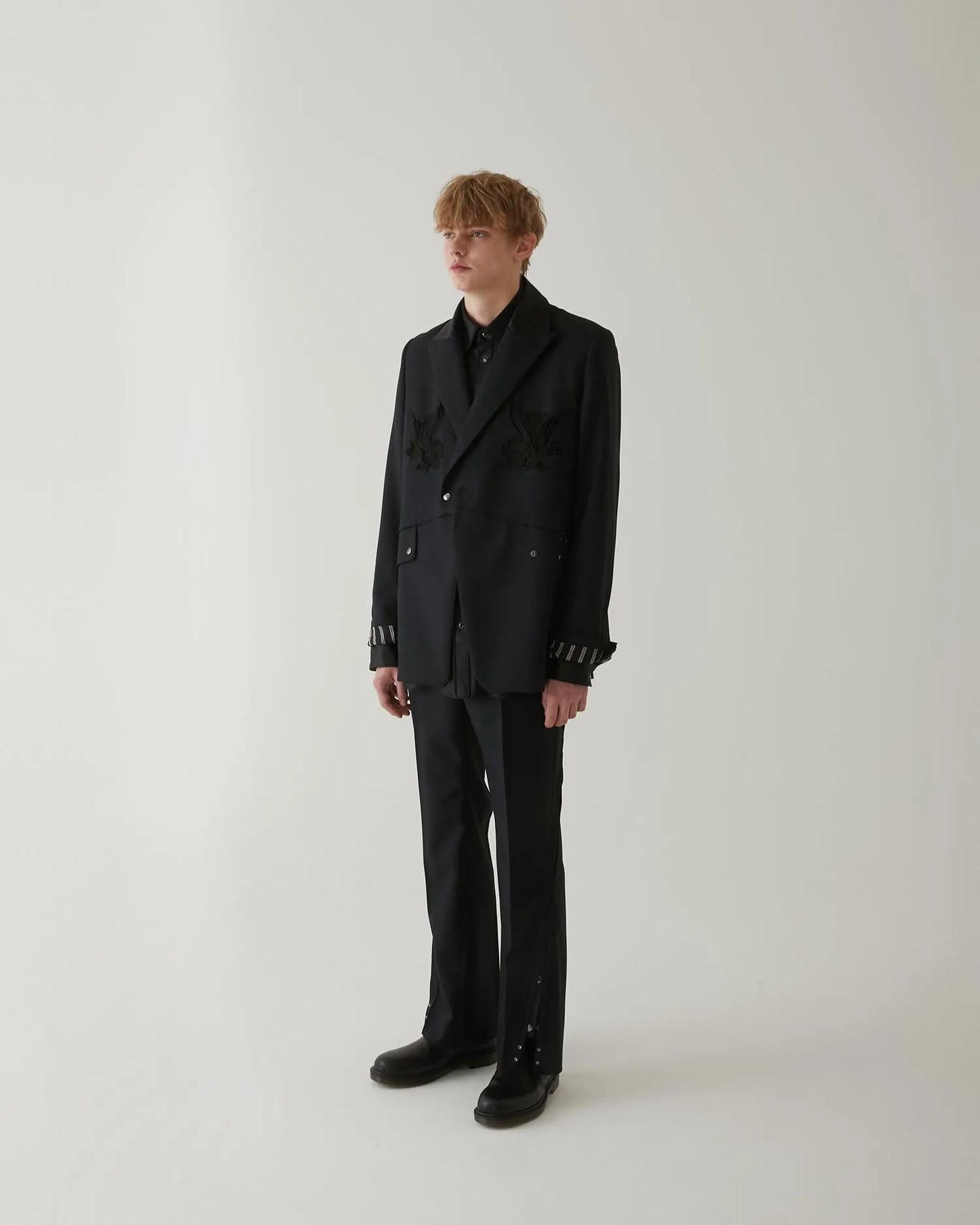 SERGE FLARED SLACKS BLACK