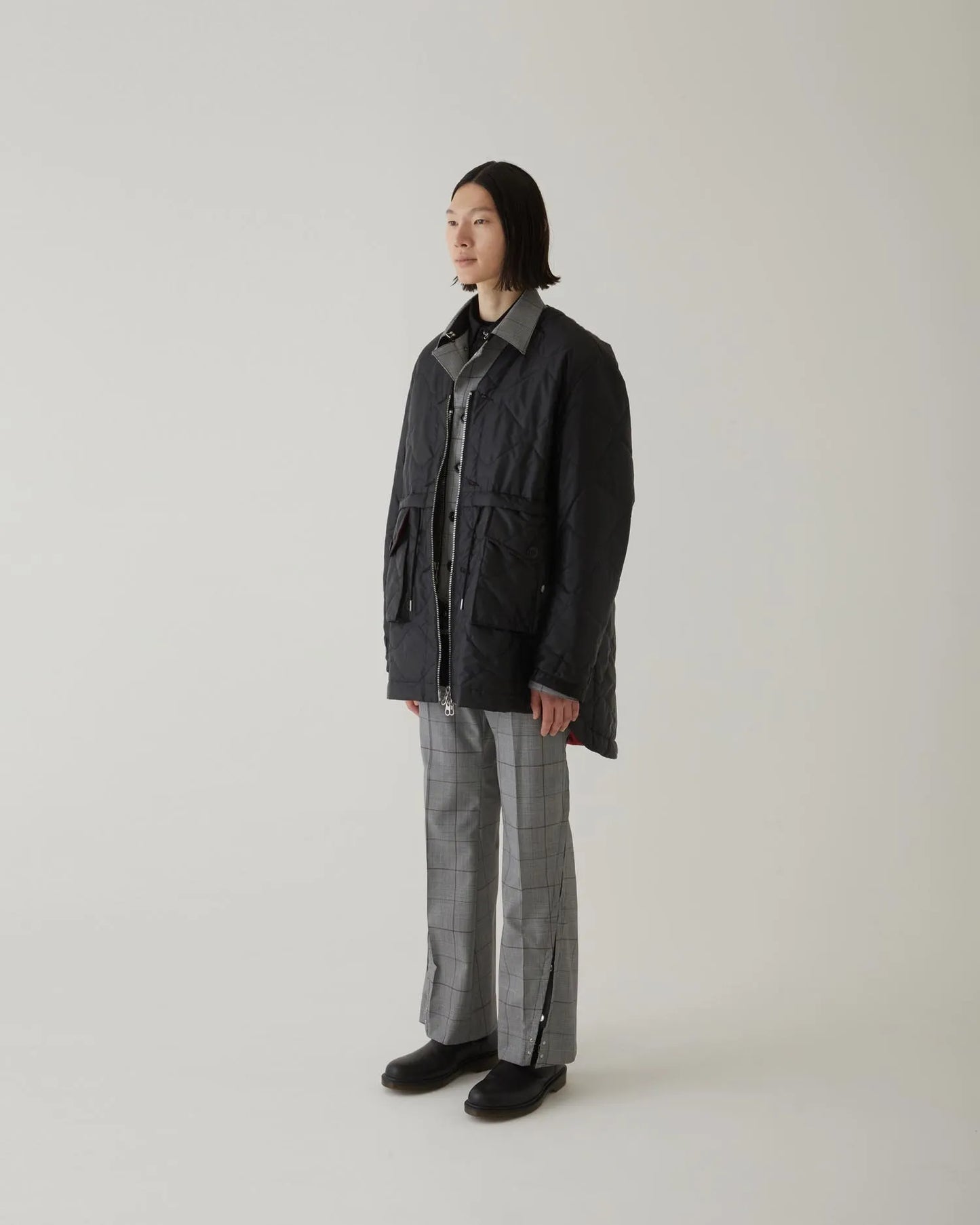 QUILTING LONG BLOUSON BLACK