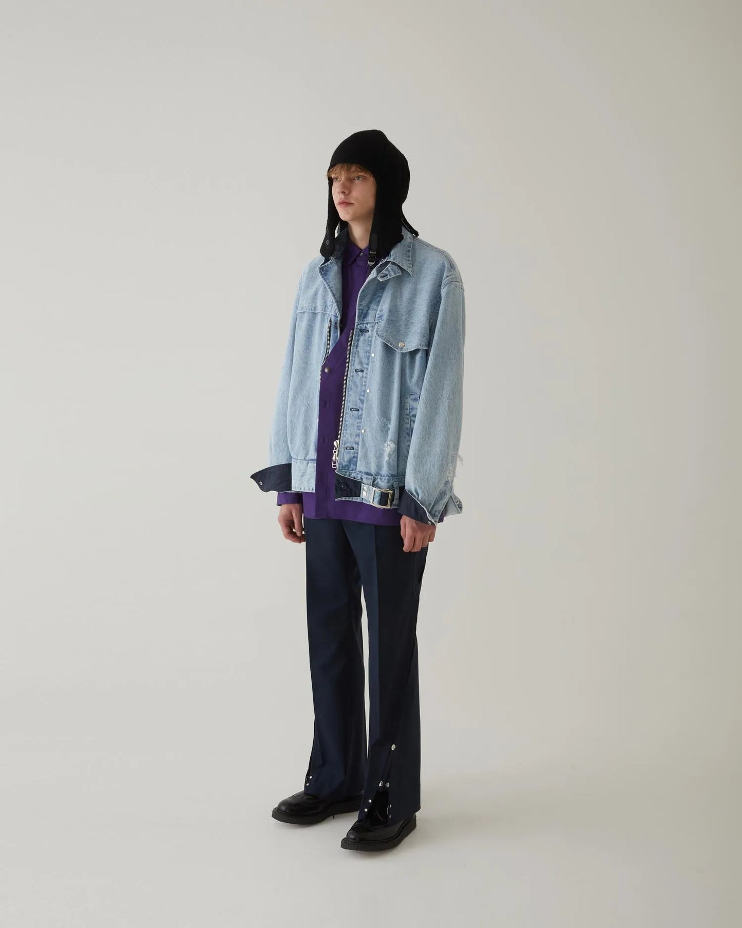 CRACKS BLEACH DENIM B.D JACKET INDIGO