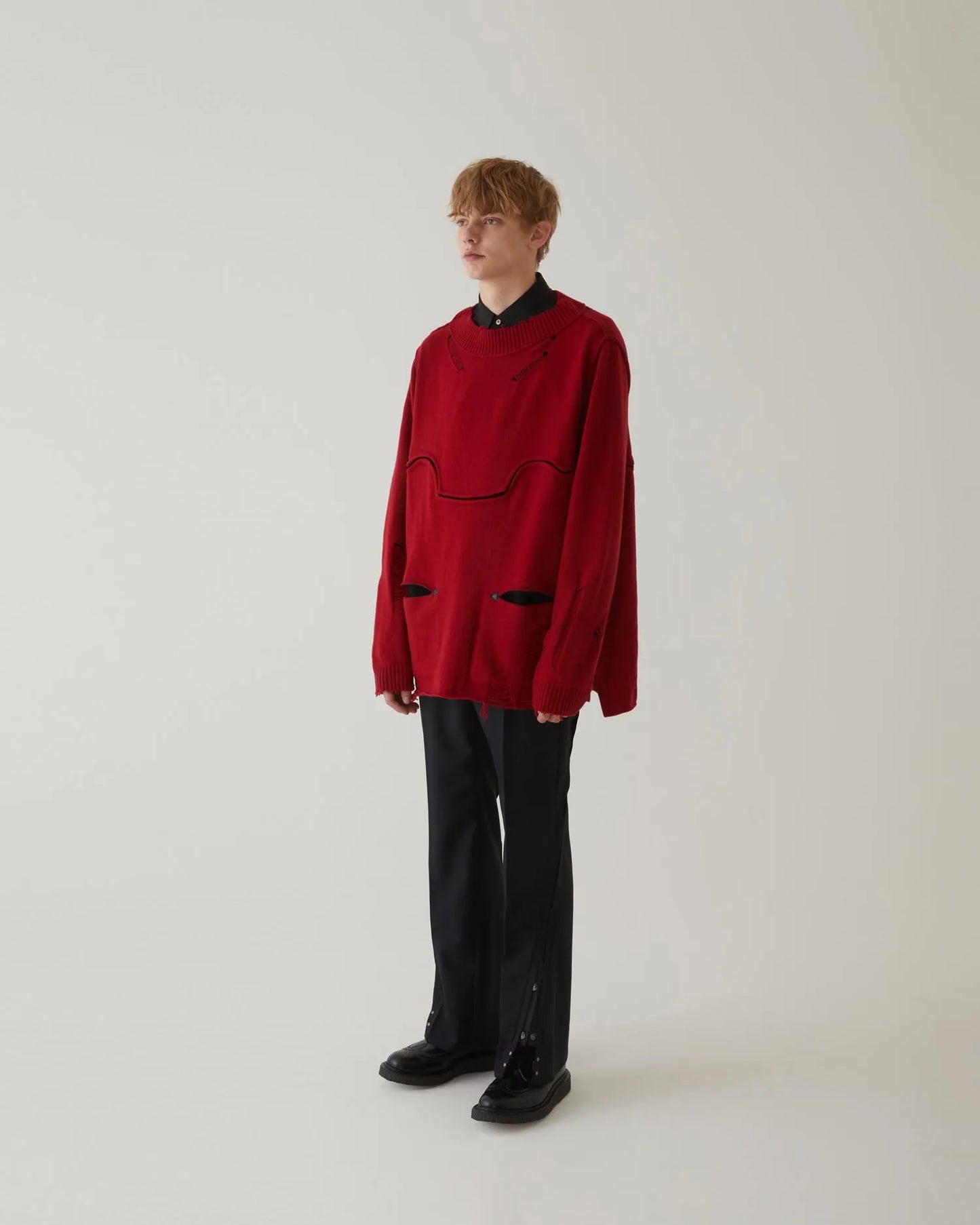 WESTERN DAMAGE KNIT RED