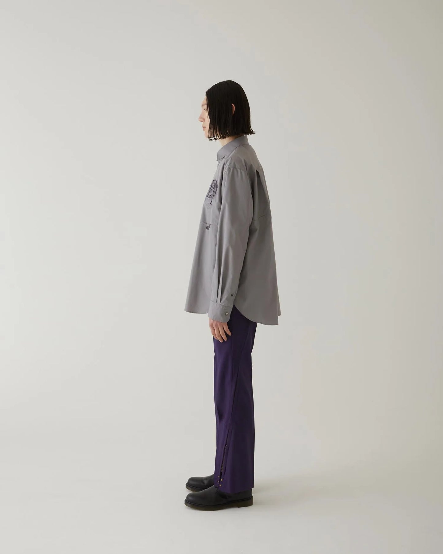 EMBROIDERY SHIRT GREY