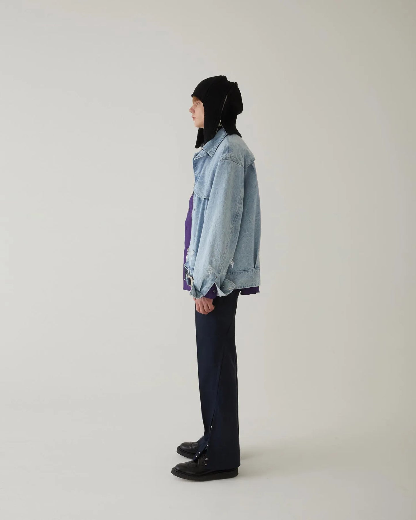 CRACKS BLEACH DENIM B.D JACKET INDIGO