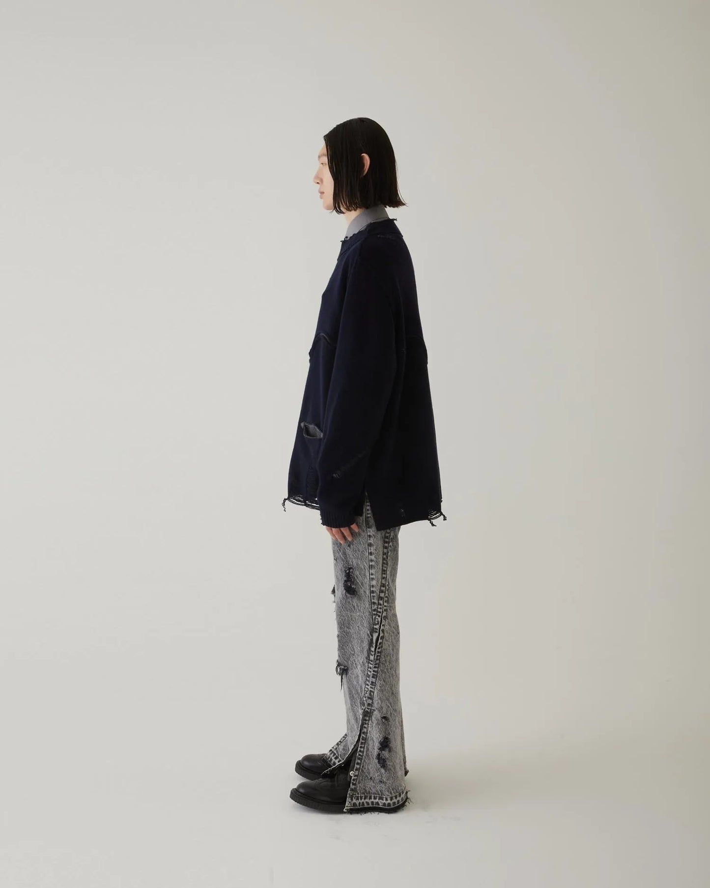 WESTERN DAMAGE KNIT NAVY