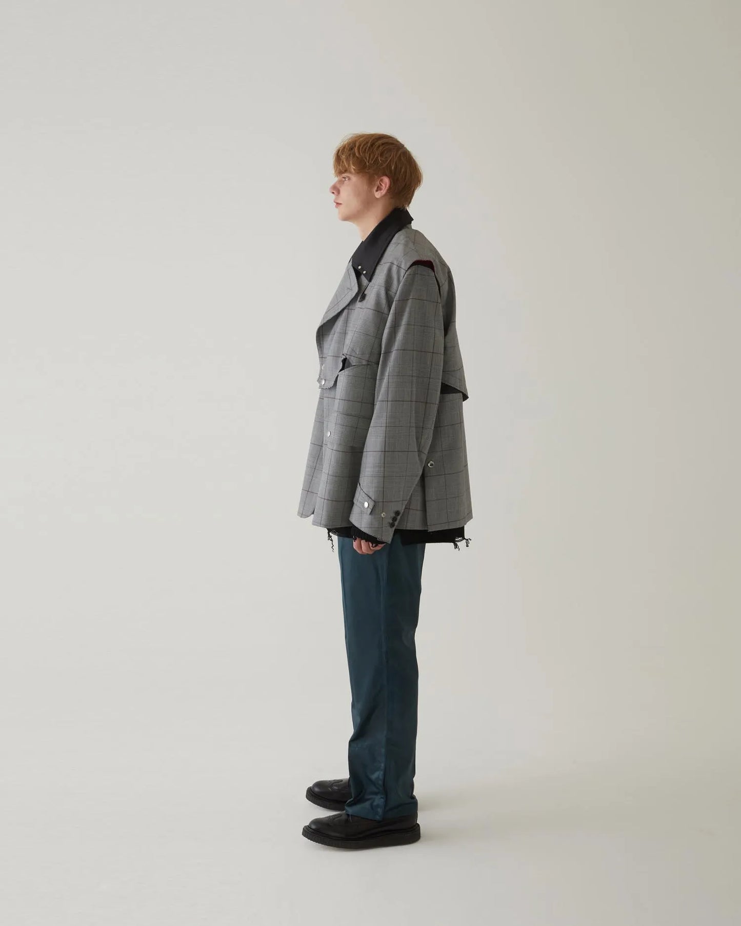 GLEN CHECK WESTERN JACKET GREY