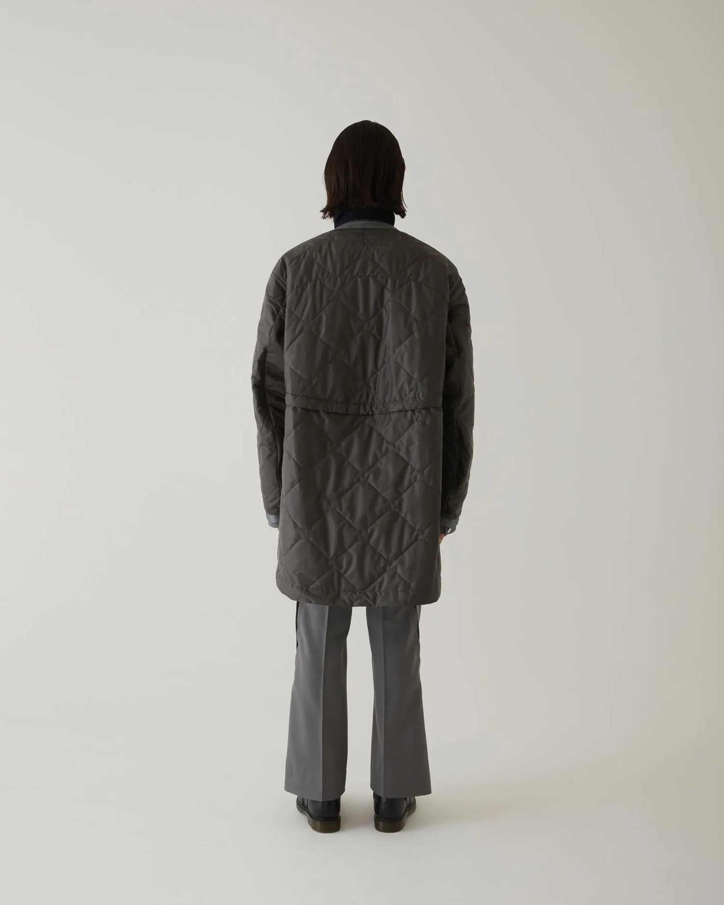 SERGE FLARED SLACKS GREY