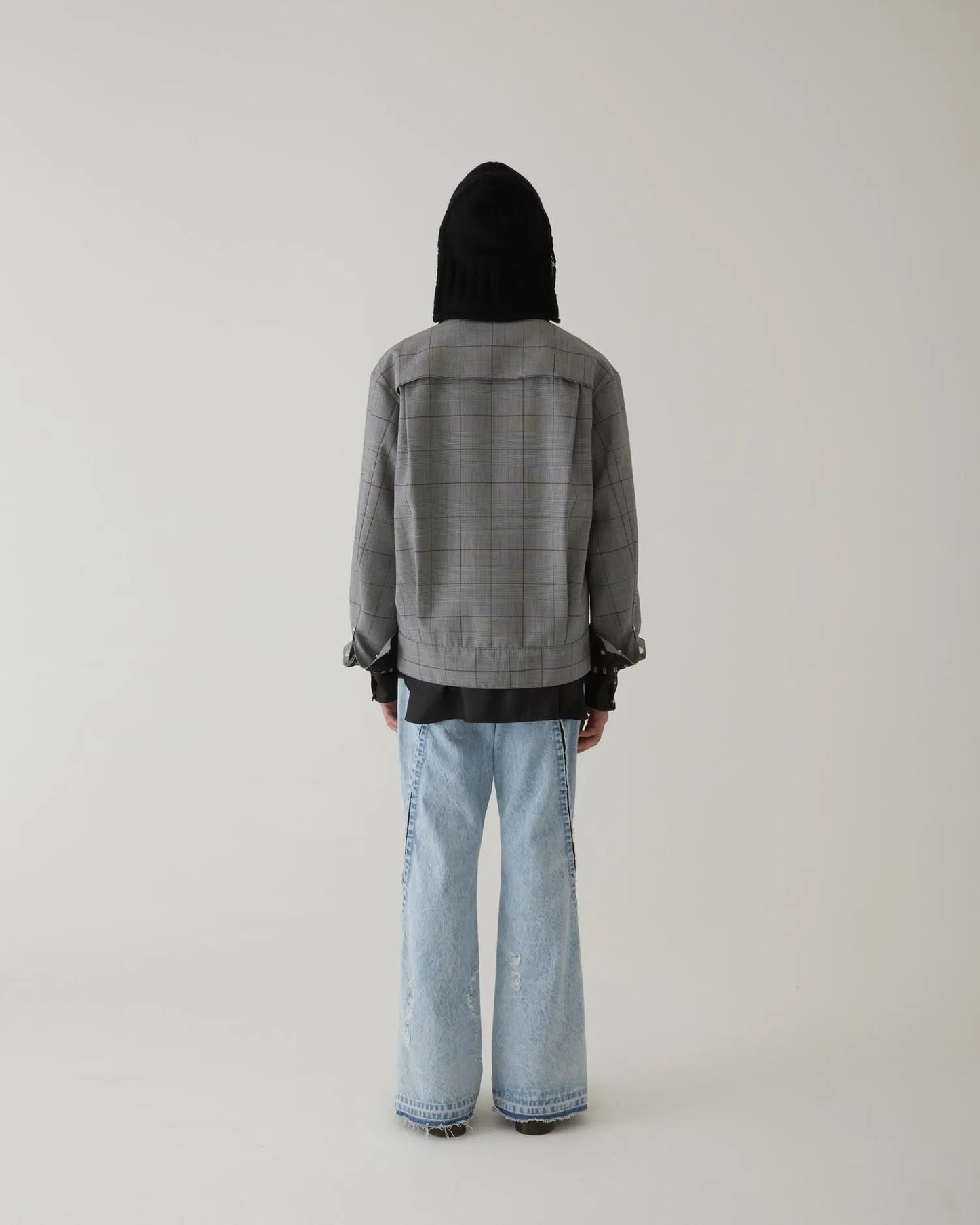 CRACKS BLEACH FLARED DENIM PANTS INDIGO