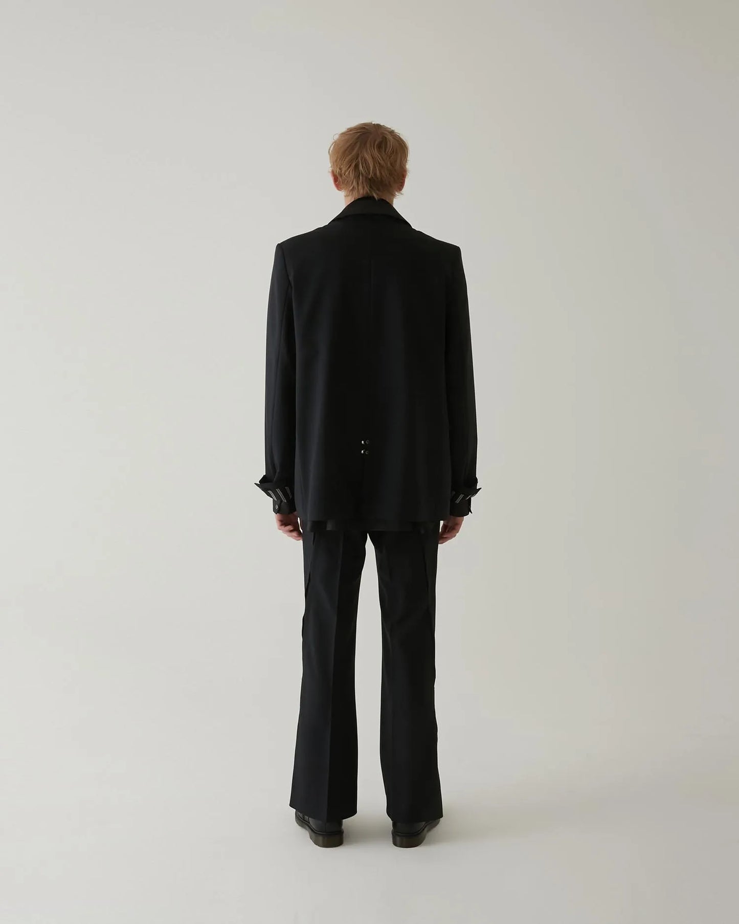 SERGE FLARED SLACKS BLACK