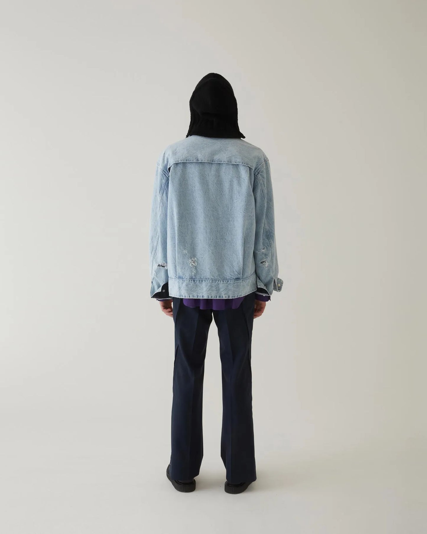 CRACKS BLEACH DENIM B.D JACKET INDIGO