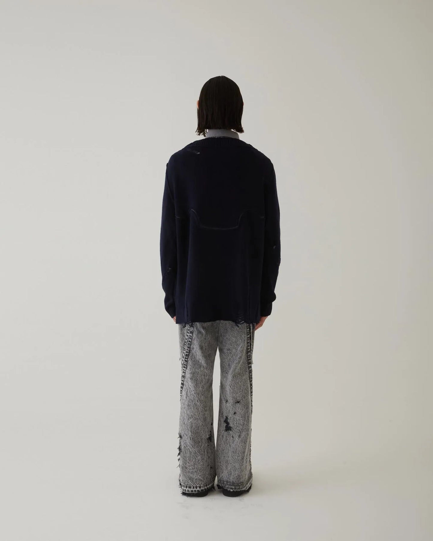 WESTERN DAMAGE KNIT NAVY