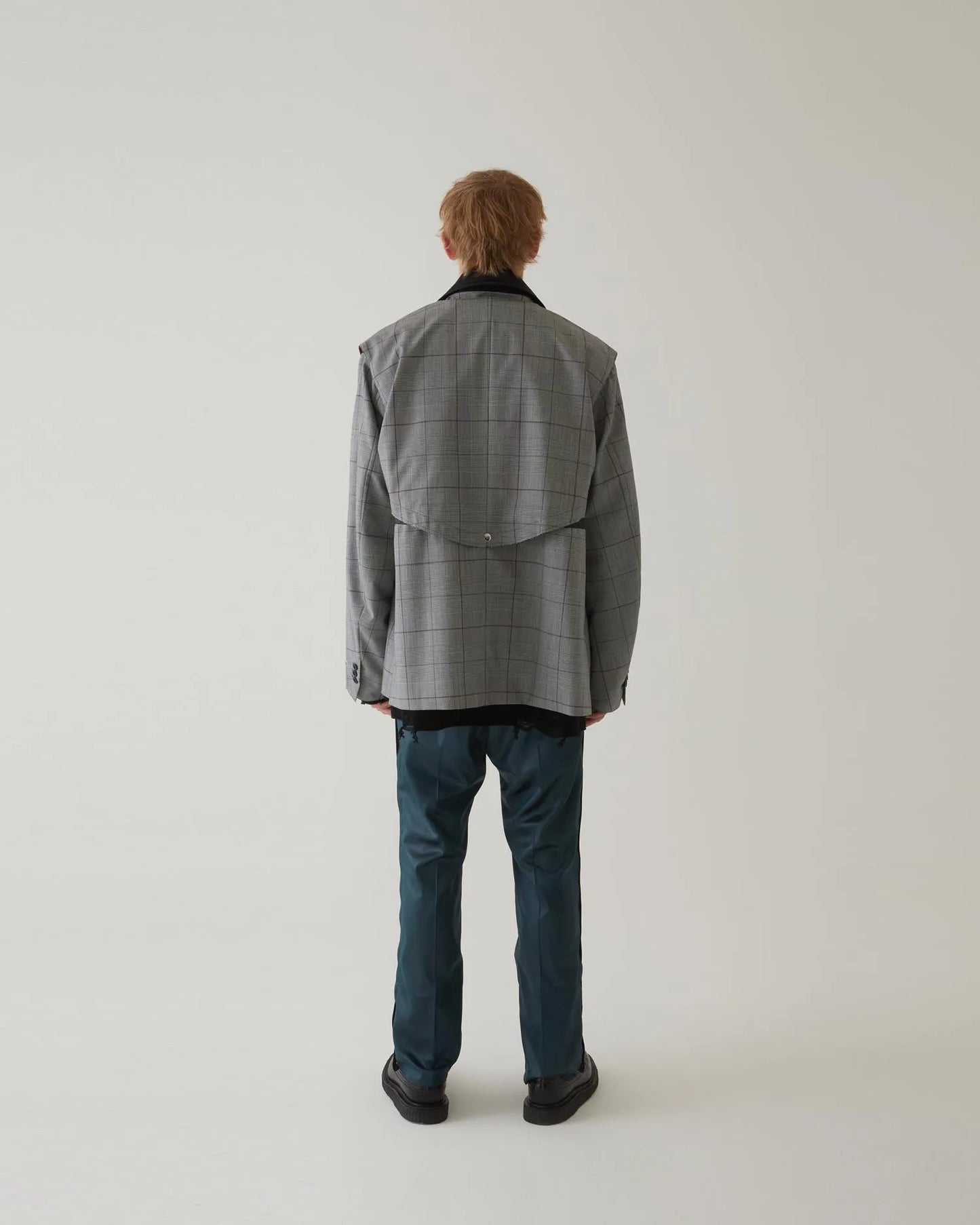 GLEN CHECK WESTERN JACKET GREY
