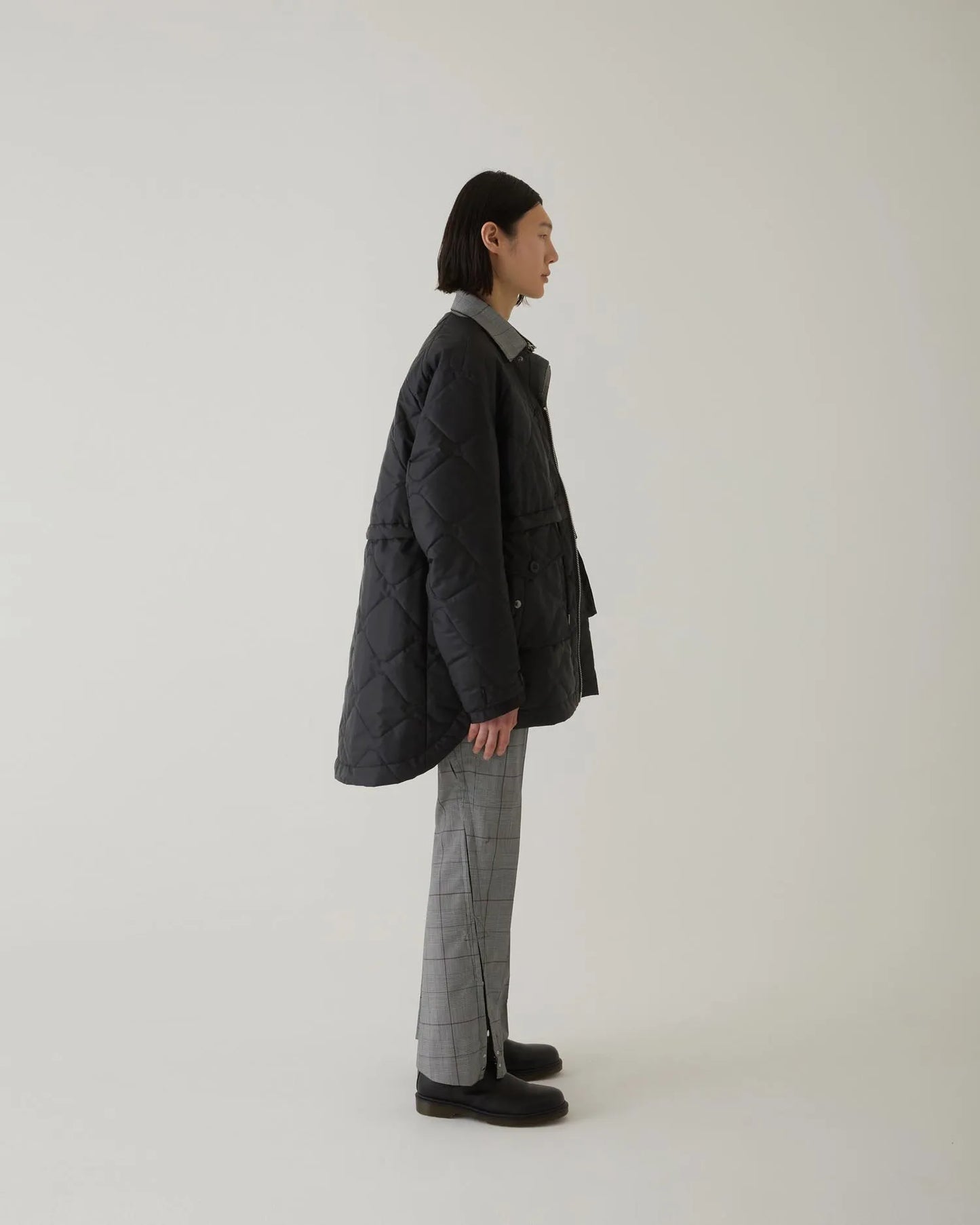 QUILTING LONG BLOUSON BLACK