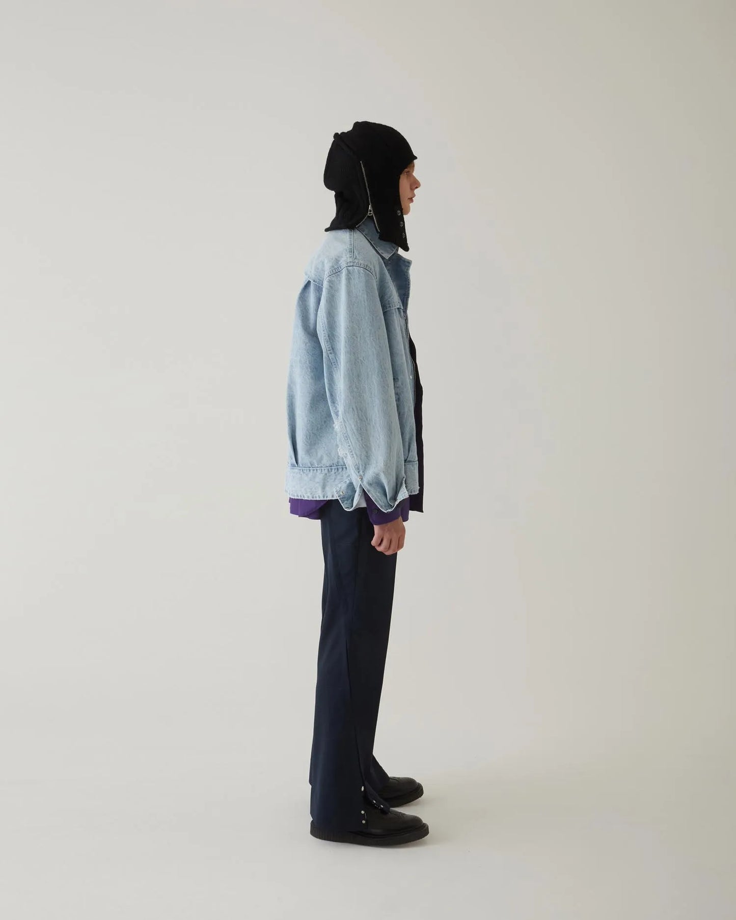 CRACKS BLEACH DENIM B.D JACKET INDIGO