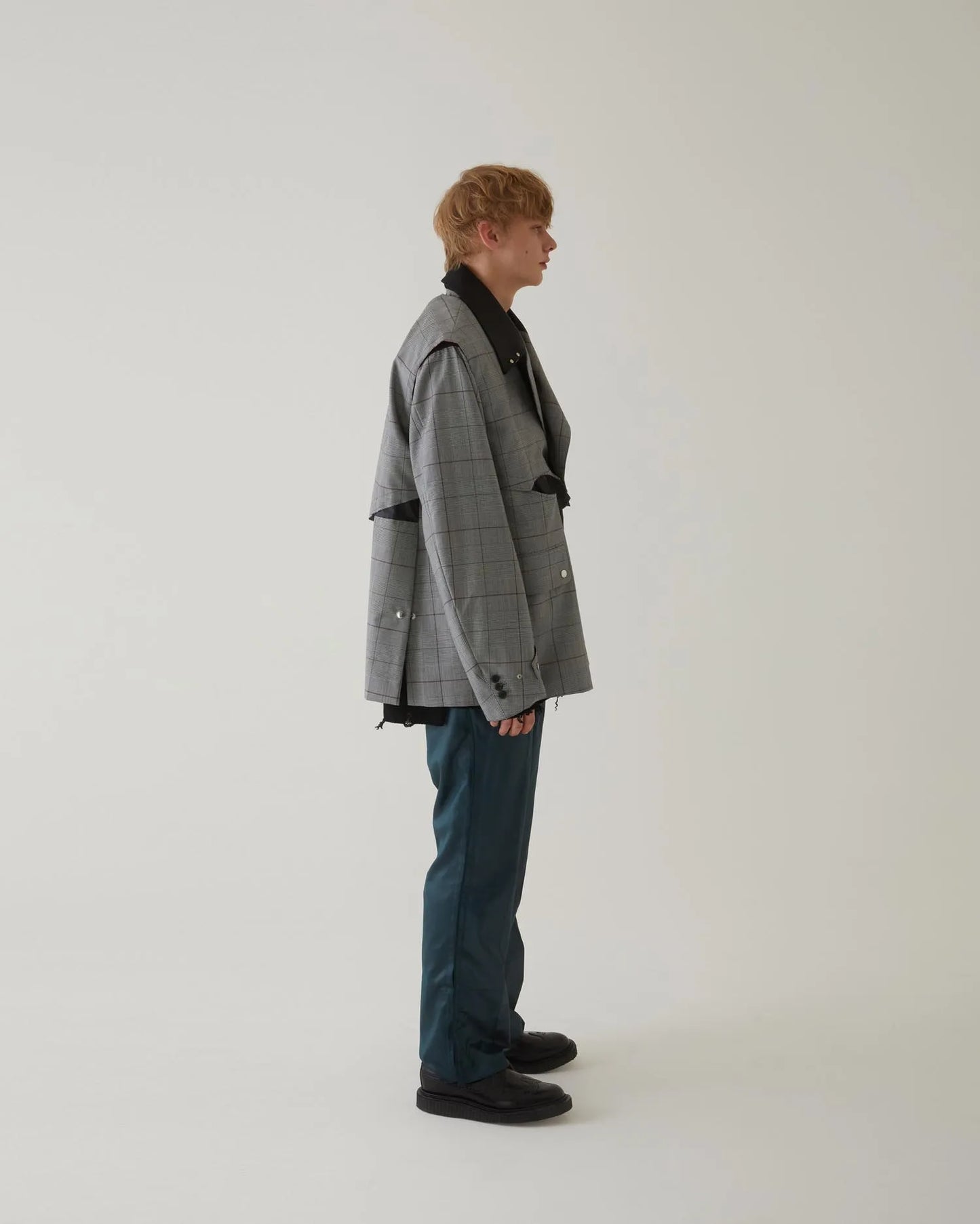 GLEN CHECK WESTERN JACKET GREY